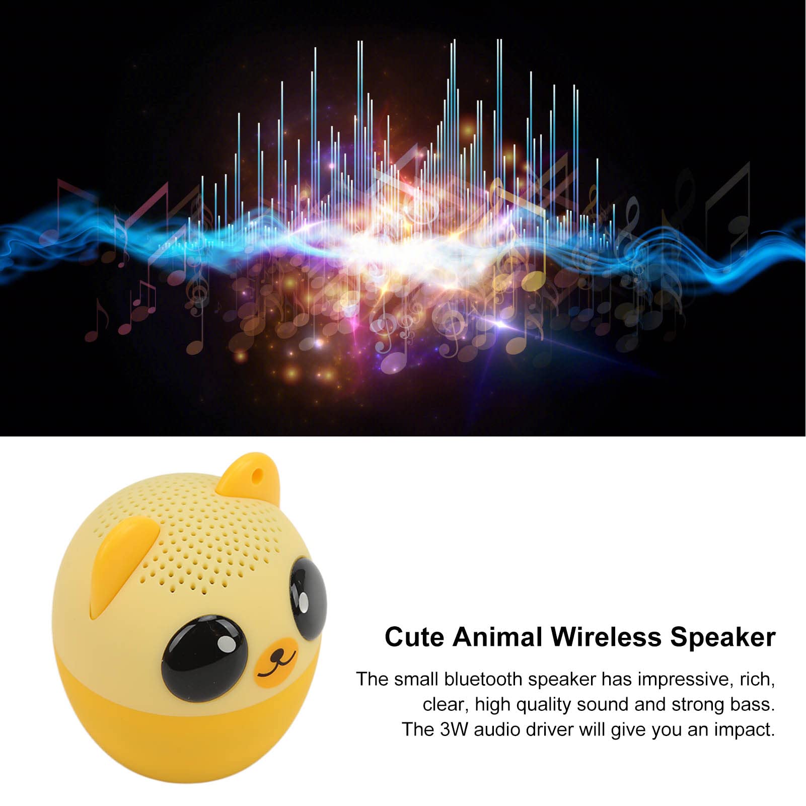 Pet Mini Speaker - Compact Bear Wireless Speaker with Selfie Function, Portable Bluetooth Speaker for Kids, Home, Travel, and Outdoor Adventures