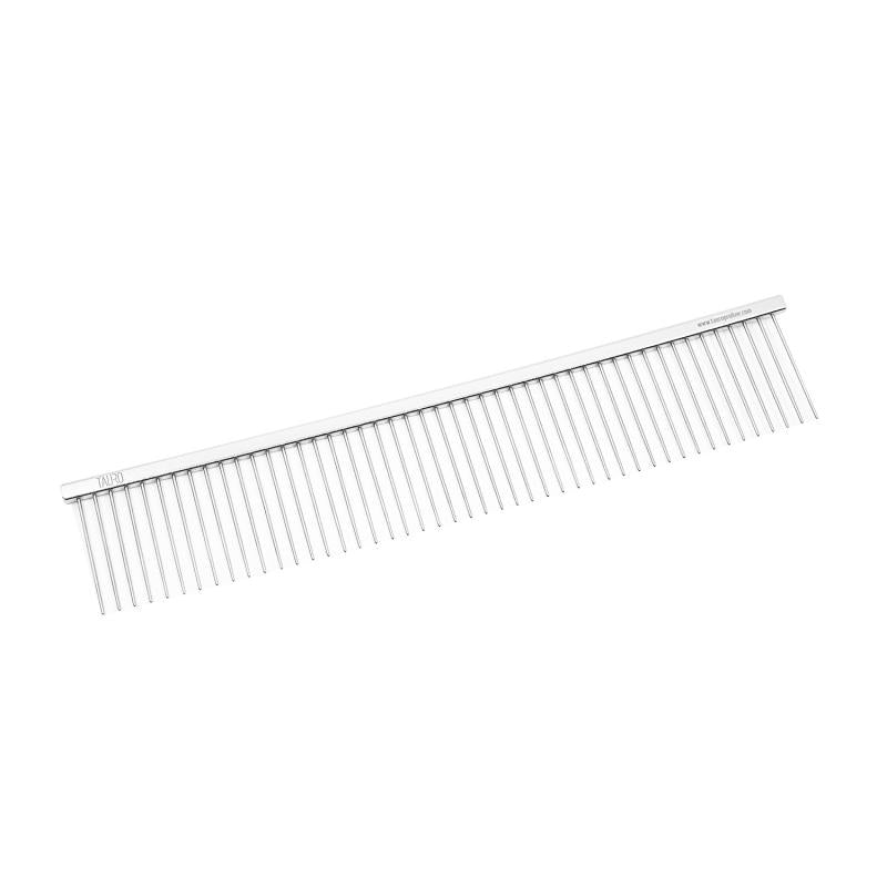 Tauro Pro Line Comb - Metallic Sparse Teeth Wide Tooth Comb for Men & Women - Perfect for Thick, Curly Hair & Styling at Home or Salon