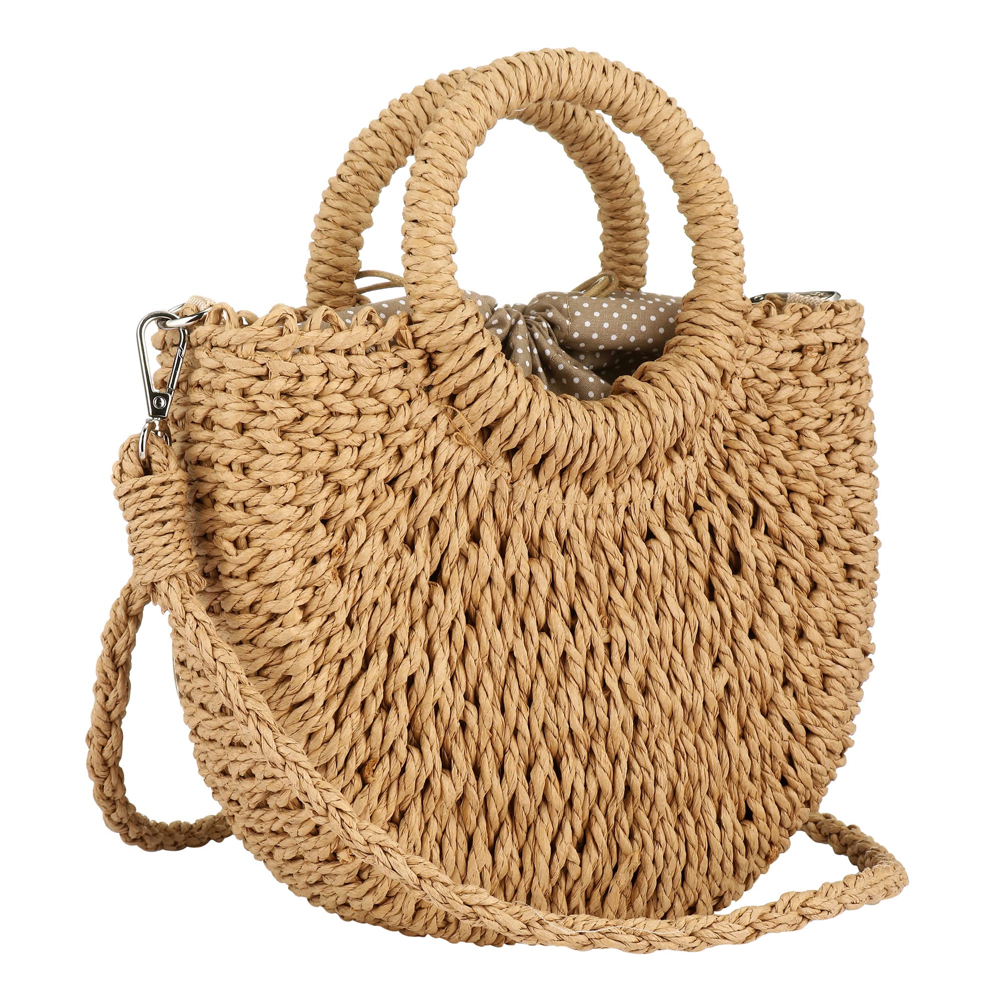 Handmade Rattan Straw Tote Bag - Natural Woven Beach Shoulder Bag for Women - Perfect for Summer Vacations, Pool Parties & Boho Fashion Accessories
