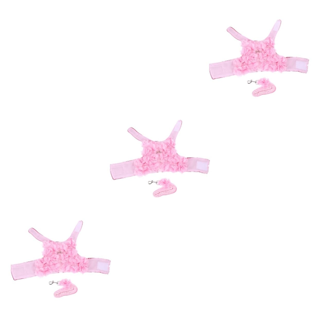 3 Pack Dog Rope Skin Tape - Adjustable Pet Leash for Small Dogs, Bichon Frisé Collar Accessory in Pink | Perfect for Walking, Training & Fashion Outfits