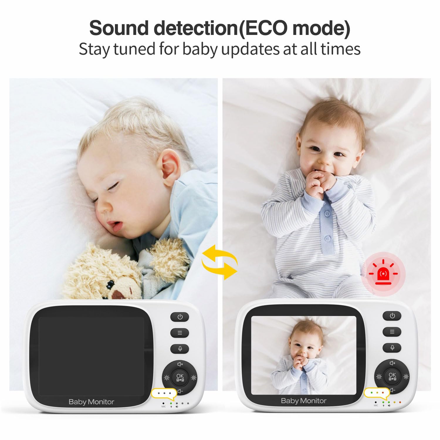Smart Baby Monitor with 3.2'' LCD Screen & Camera - 1000ft Range, 22H Battery Life, PTZ Control, Two-Way Audio, Night Vision, Lullabies - Ideal for Nursery, Bedroom, and Travel Use