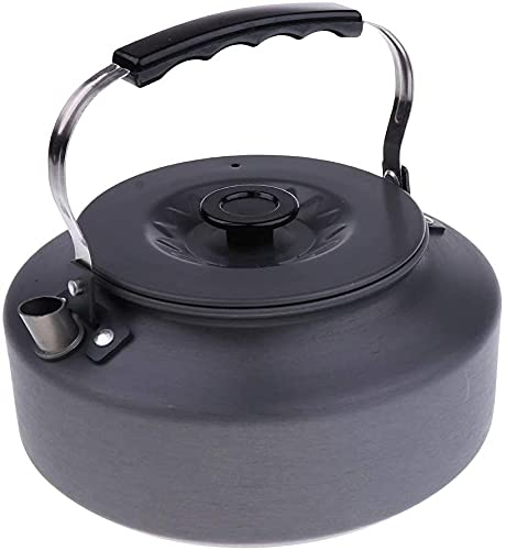 LIANGJUANG Whistling Tea Kettle - 1.6L Ultra-Light Aluminum Alloy Stovetop Kettle for Tea & Coffee - Perfect for Camping, Hiking, Picnics & Outdoor Adventures - Portable Water Boiler for Home & Travel Use