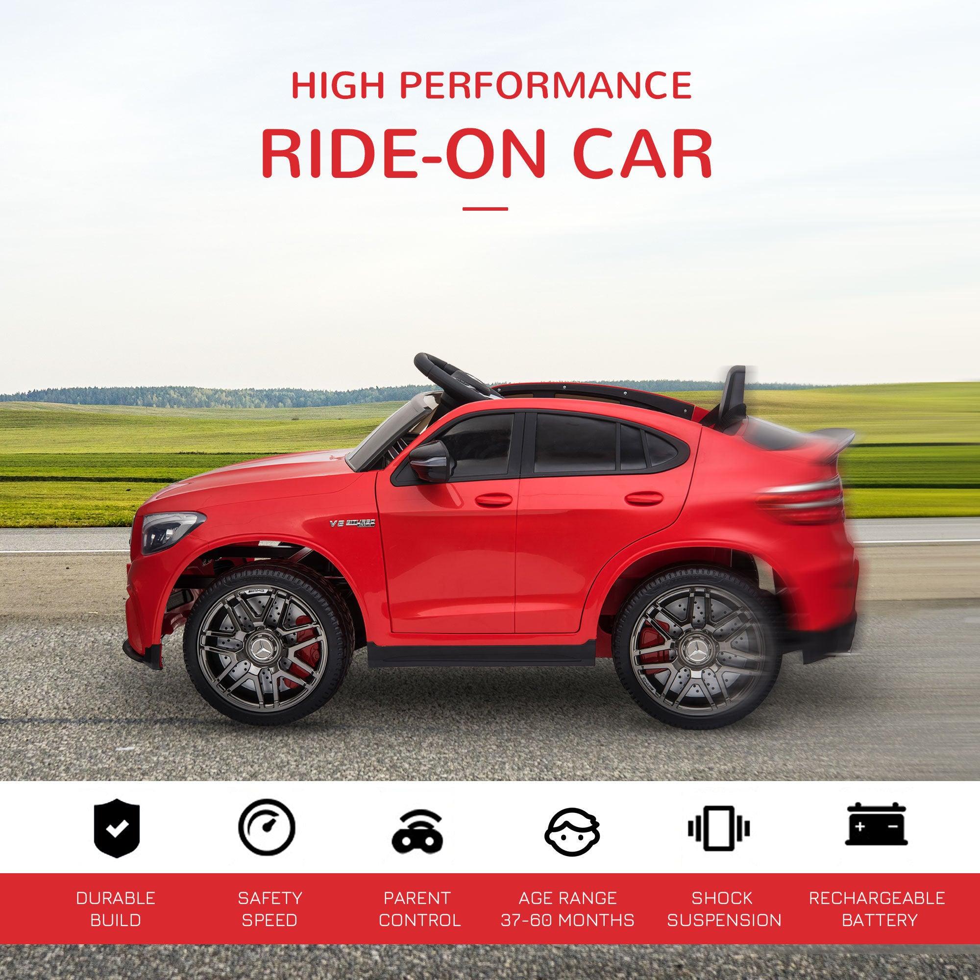 12V Electric Ride On Car for Toddlers - Mercedes Benz AMG GLC63S Coupe Style with Remote Control, 2 Speeds, MP3 Player, LED Lights & Horn | Perfect Birthday Gift for Kids 2-5 Years Old | Indoor & Outdoor Play Vehicle