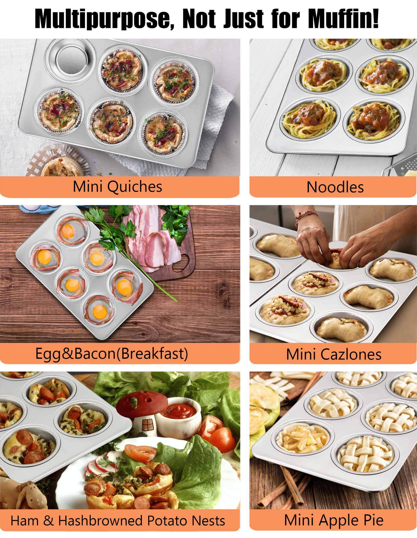 Premium Non-Toxic Muffin Pans for Baking - 2-Piece Cupcake Pan Set for Cakes, Cornbread, Quiche & More | Oven & Dishwasher Safe | Perfect for Home Baking, Parties & Holiday Treats