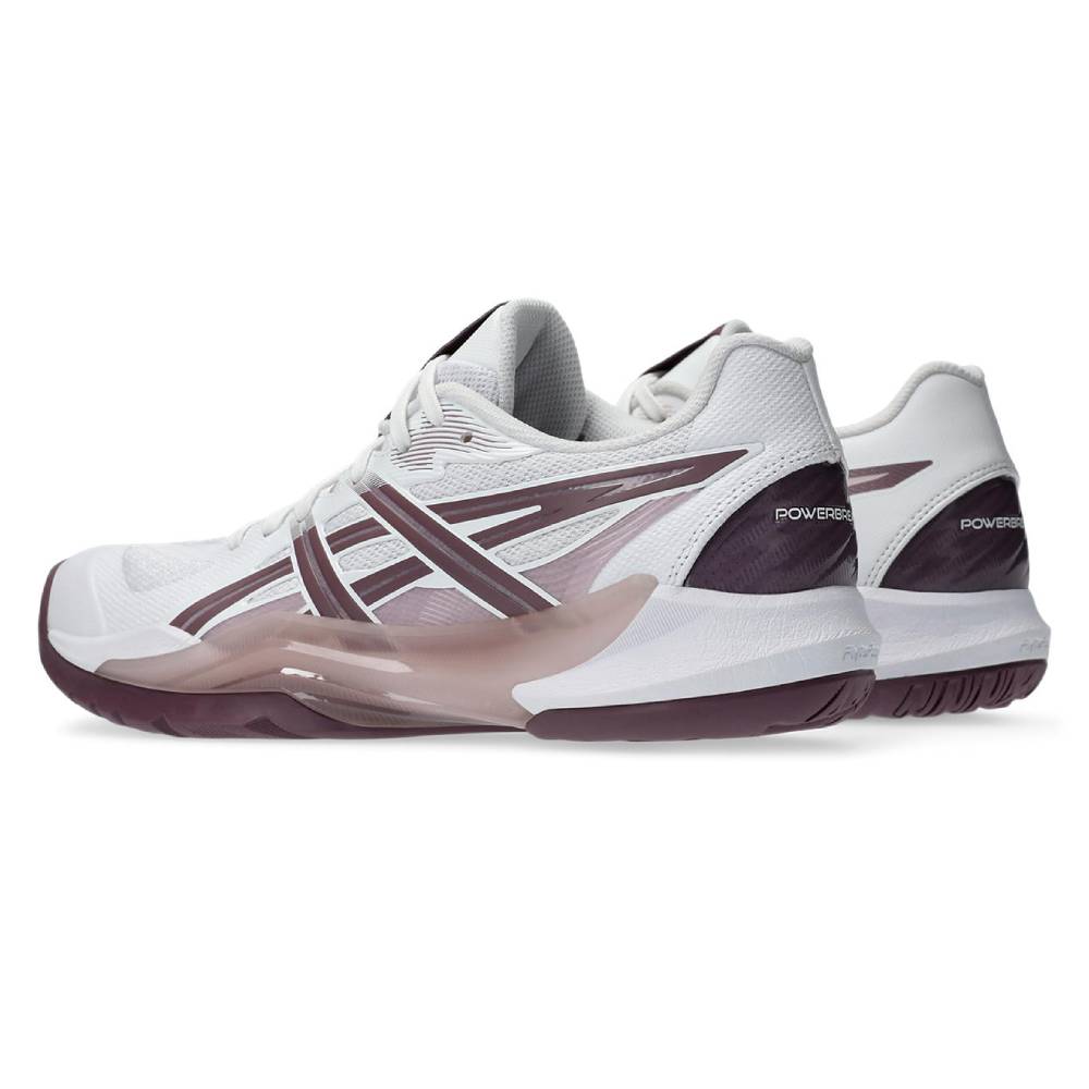ASICS Powerbreak FF Women's Indoor Court Shoes - White/Dusty Mauve - Volleyball & Badminton Shoes for Women - Perfect for Indoor Sports & Gym Training