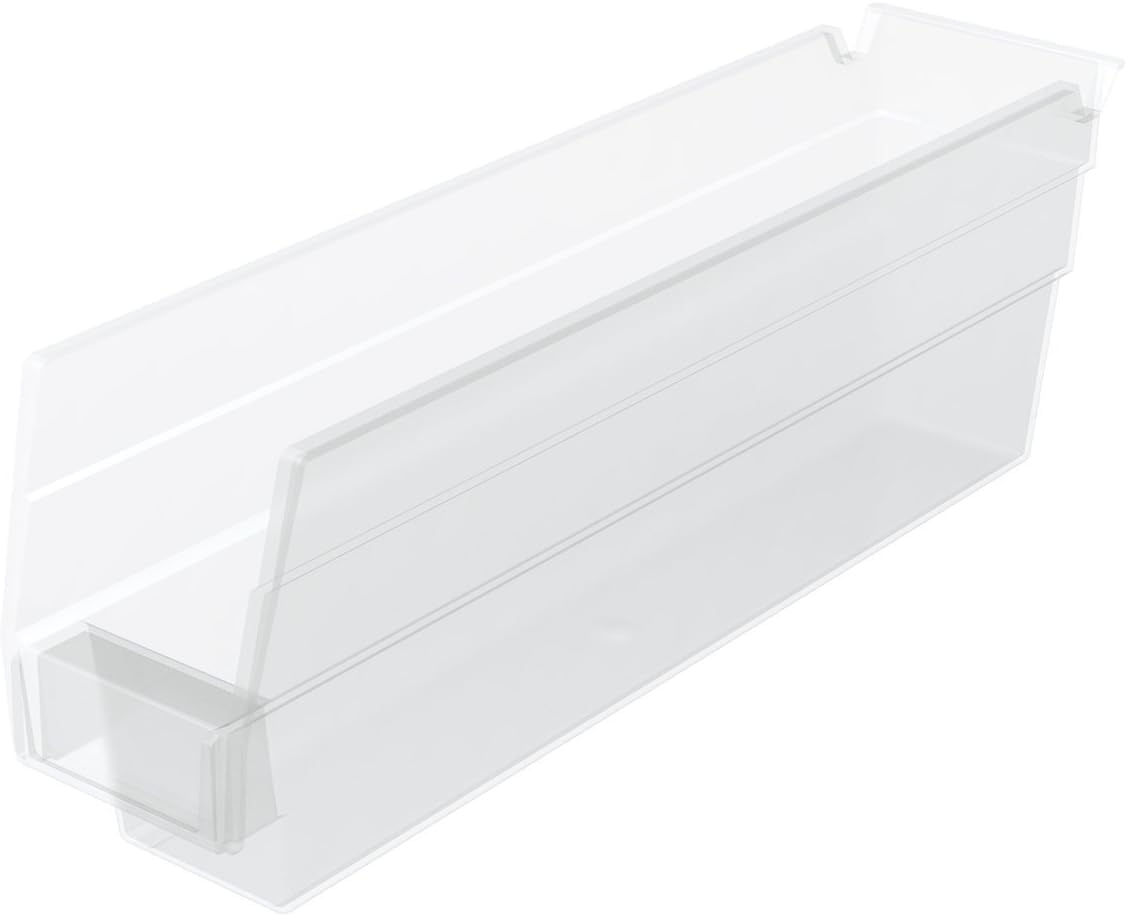 Akro-Mils 30110 Clear Plastic Storage Bins - 24-Pack Organizer for Refrigerator, Kitchen, Cabinet & Pantry (12