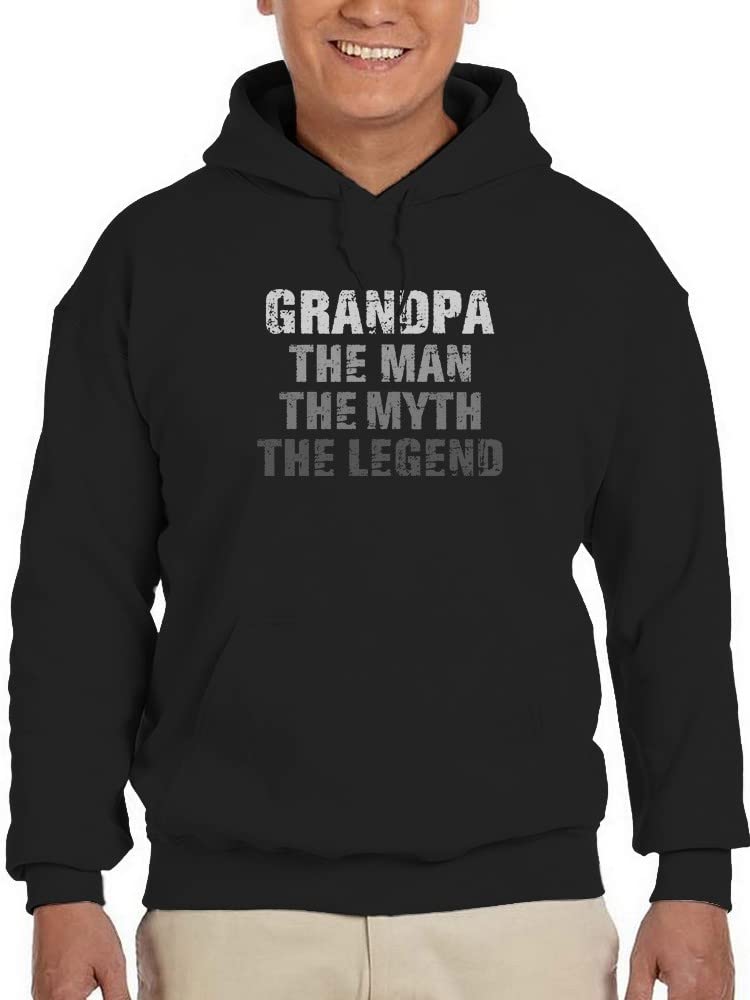 Grandpa The Man The Myth Hoodie for Men - Vintage Graphic Pullover Sweatshirt | GoatDeals Designs | Perfect for Casual Wear, Street Style & Gifts