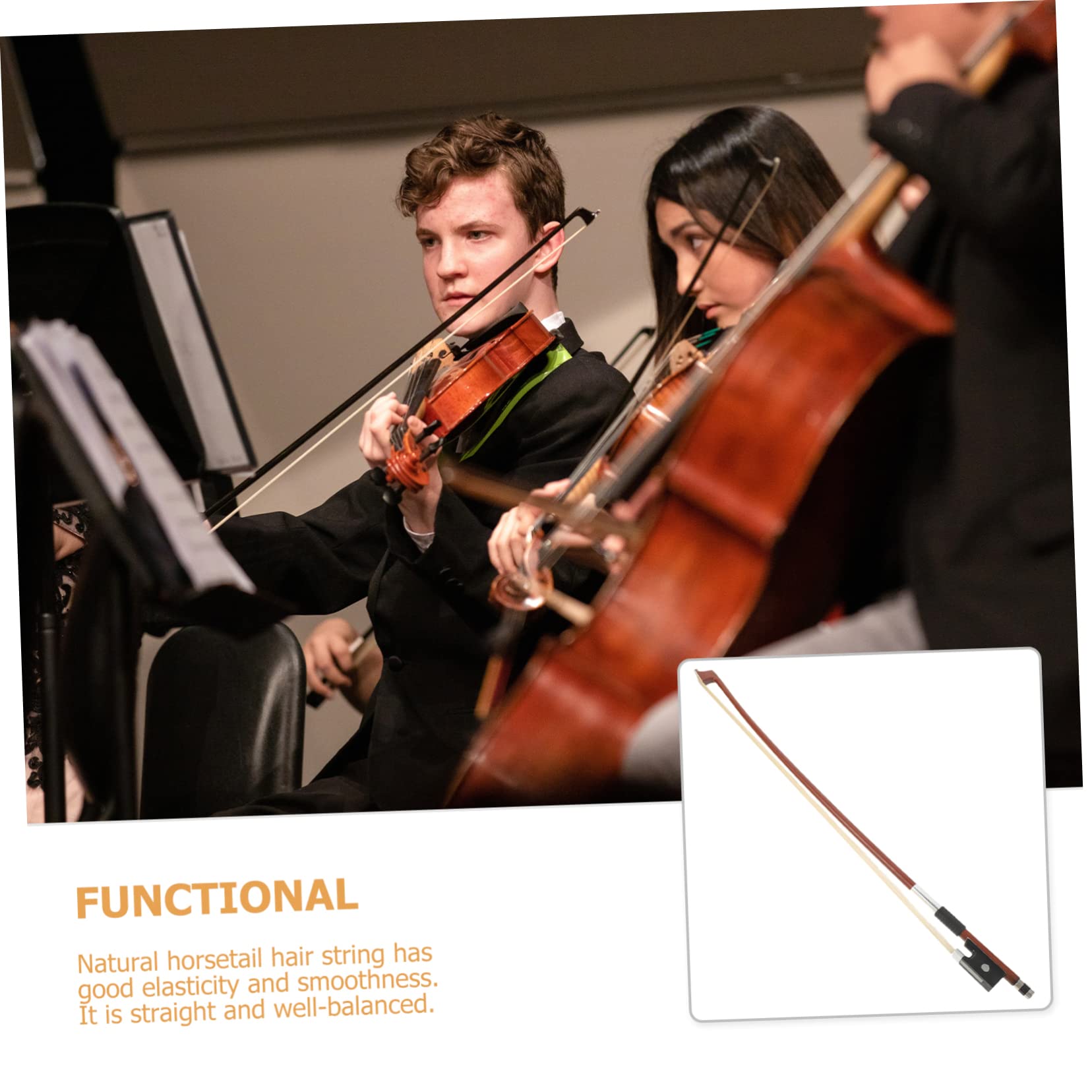 Premium Violin Bow for Violin & Cello - Handcrafted Wooden Replacement Bow for Students & Professionals | Perfect for Practice, Performances & Music Lessons