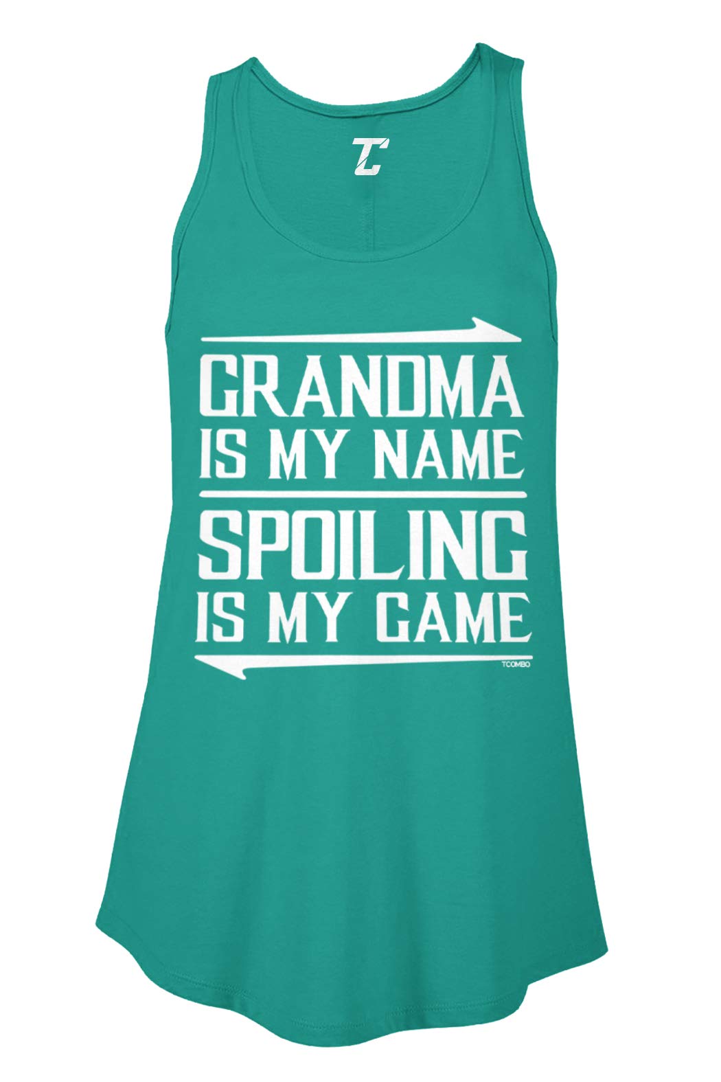 Grandma is My Name Spoiling is My Game Women's Flowy Tank Top - Comfortable Casual Summer T-Shirt for Grandmothers, Mothers Day Gift, Family Reunions & Relaxing at Home