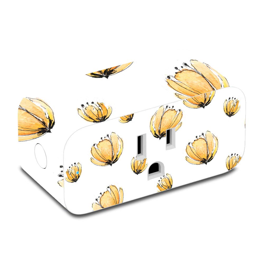 MightySkins Vinyl Decal Wrap Cover for Amazon Smart Plug - Yellow Poppy | Protective & Durable Skin | Easy to Apply & Remove | Made in USA | Perfect for Home Automation & Smart Device Customization