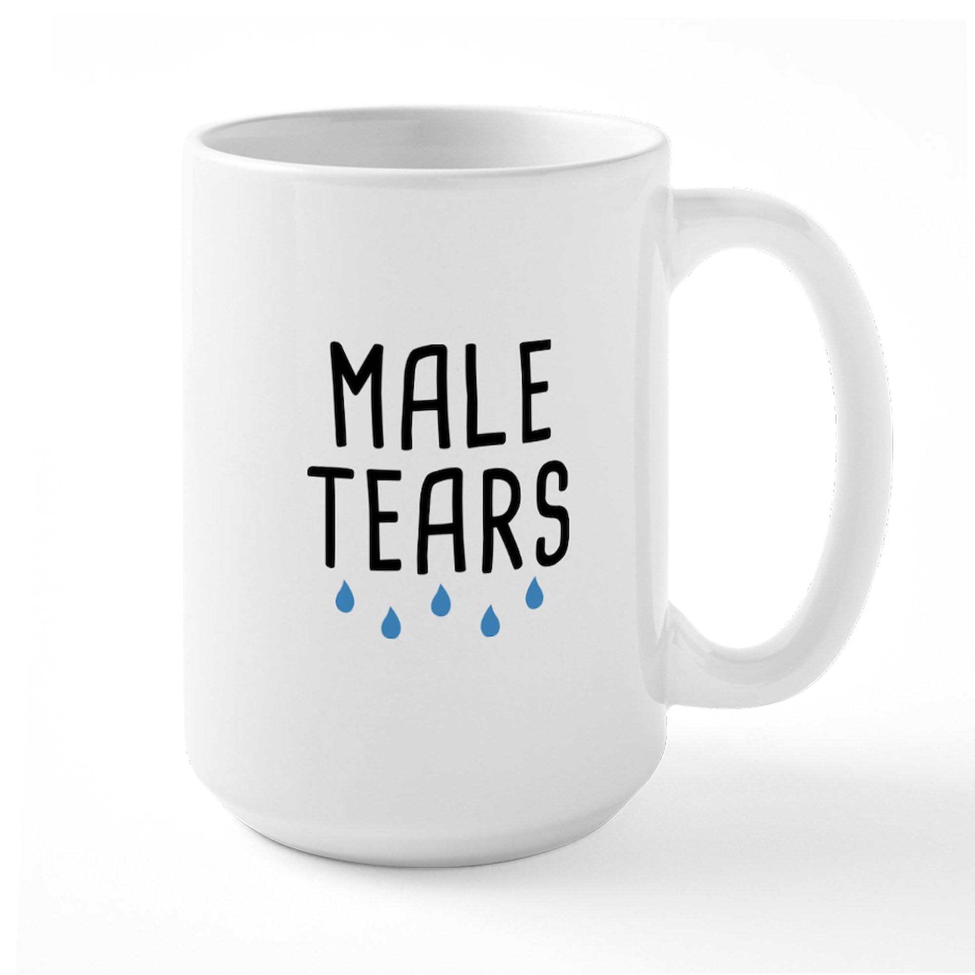 Male Tears Funny Coffee Mug - 15 oz (444 ml) Ceramic Cup for Tea & Hot Drinks - Perfect Gift for Men, Office Humor & Break Room Gifts