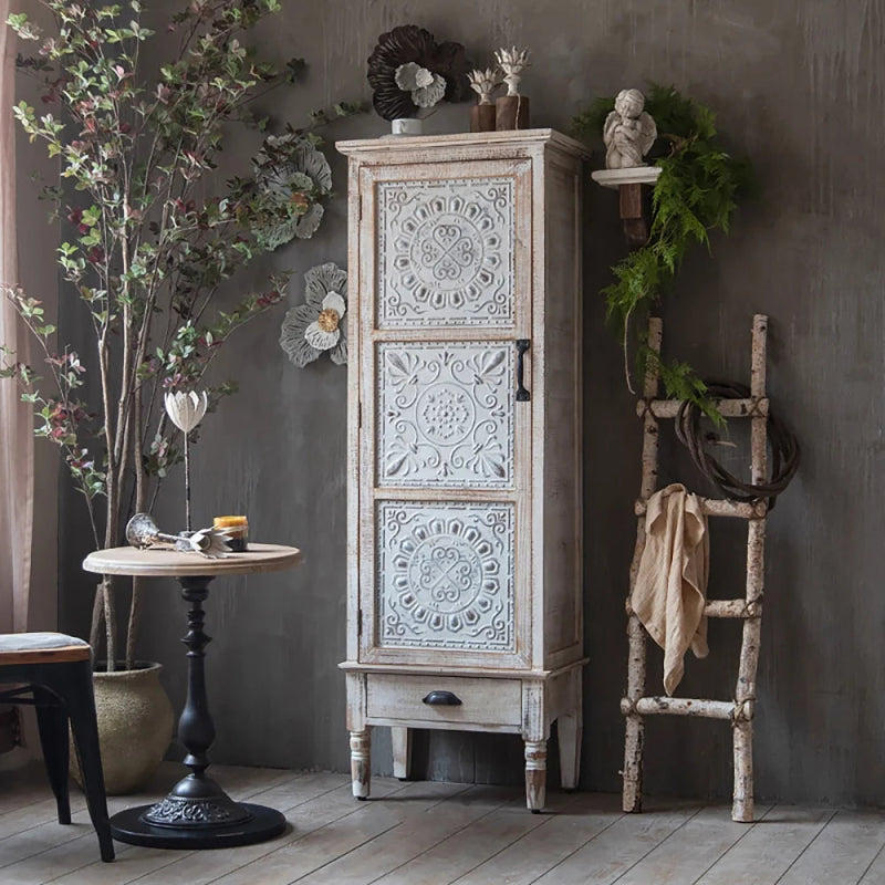 Hand Carved White Wood Display Cabinet with Storage Shelves - Perfect for Living Room Decor, China Showcase & Home Storage Organization