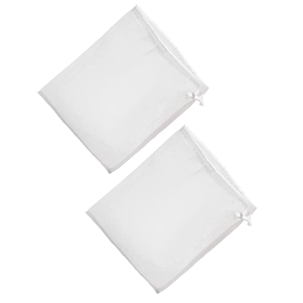 2-Pack Reusable Nylon Mesh Strainer Bags for Wine, Tea, Juice, and Spices - Fine Filter Drawstring Bags for Fruits, Vegetables, and Herbs - Perfect for Home Brewing, Cooking, and Food Preservation