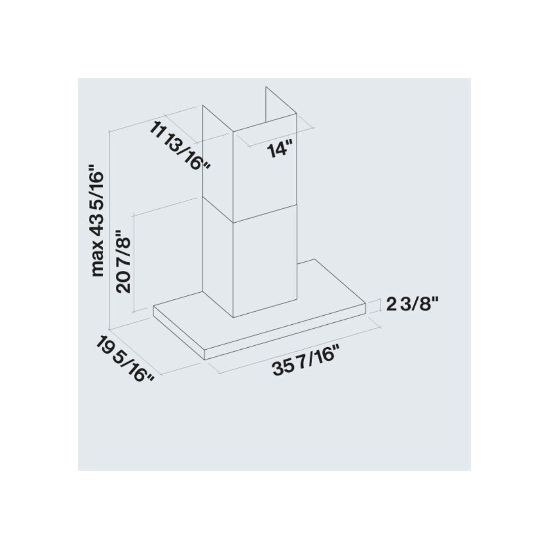 Falmec Plane NRS 500 CFM Stainless Steel Wall Mount Range Hood - Powerful Kitchen Ventilation with Multiple Size Options (FNPLS) - Perfect for Modern Kitchens & Open-Concept Homes