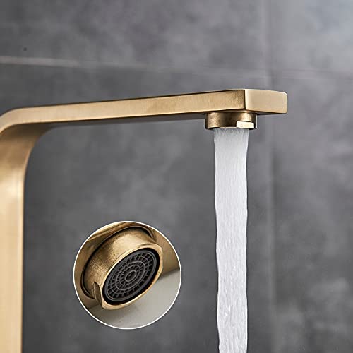 LUNEZY Brushed Nickel Kitchen Sink Mixer Tap - Hot & Cold Water Faucet for Easy Installation | Modern Kitchen Upgrade