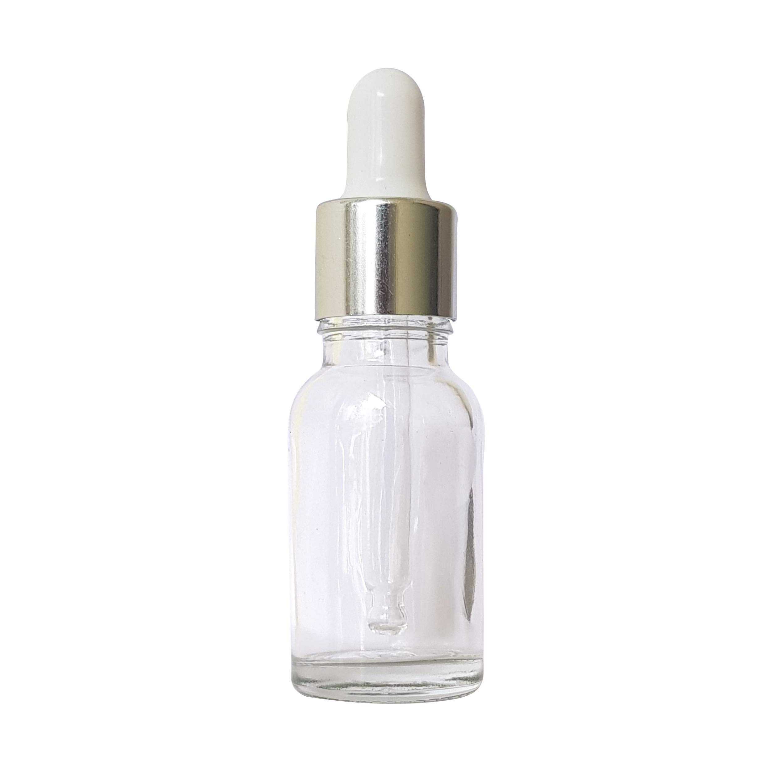 Premium 15ml Empty Glass Bottles with Silver Plating Dropper - Essential Oil Bottles, Perfume Containers, Serum Storage (Pack of 3) for DIY Beauty, Aromatherapy & Travel Use