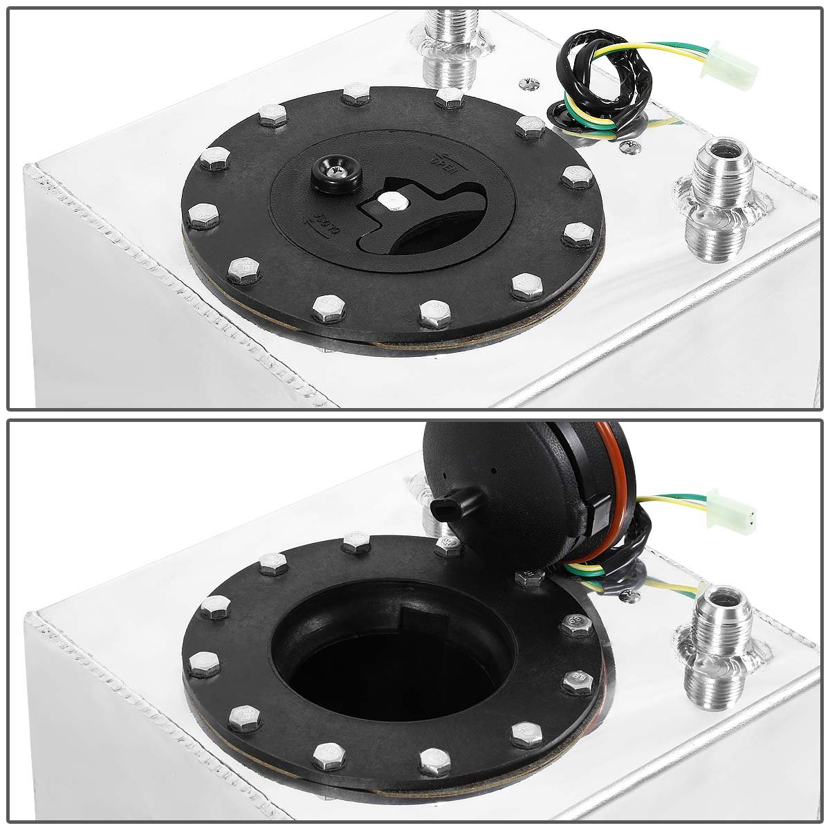 DNA MOTORING 2.5 Gallon Aluminum Fuel Cell Gas Tank - Top Feed Design 8