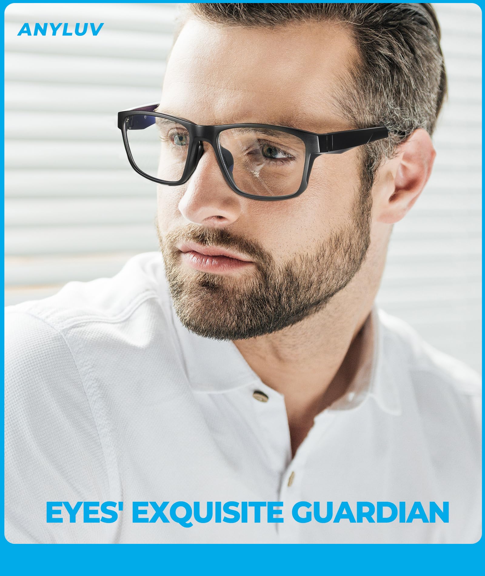 Blue Light Blocking Glasses for Men - UV Protection Anti Eyestrain Computer Gaming Glasses | Reduce Eye Fatigue for Work, Gaming & Screen Time