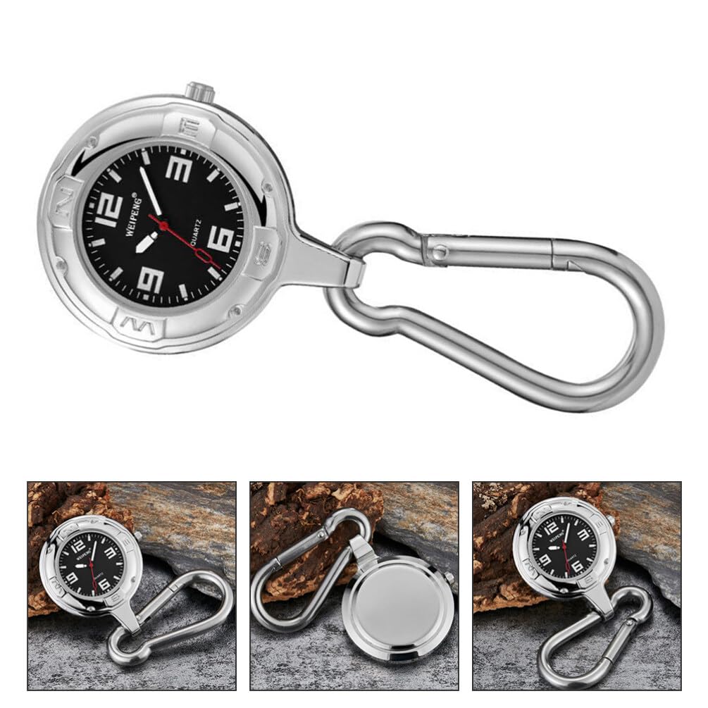 Hemobllo Unisex Clip-On Quartz Pocket Watch with Carabiner - Stylish Hanging Watch for Backpack, Hiking, Climbing & Outdoor Adventures | Perfect for Camping, Travel & Everyday Use
