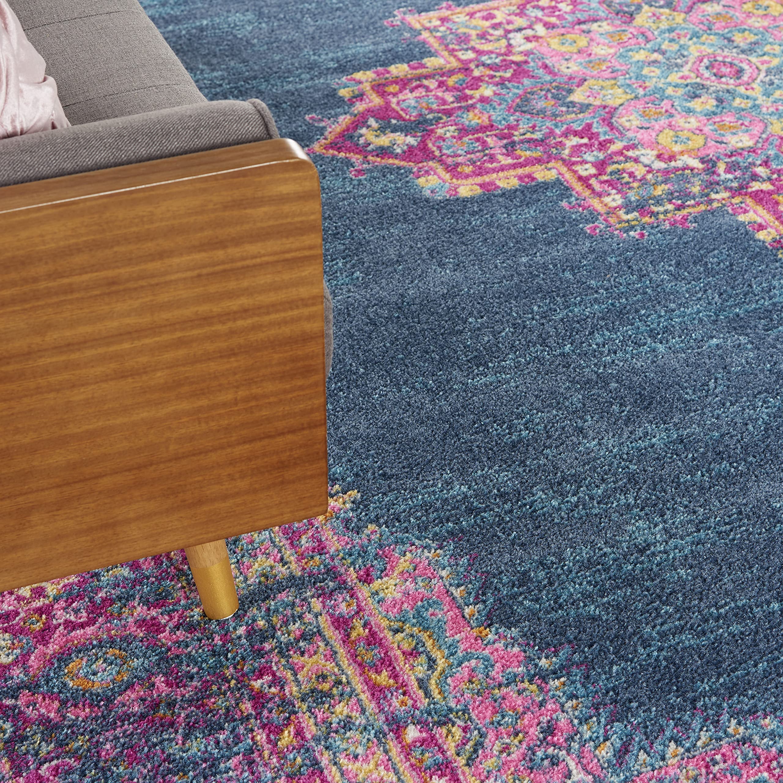 Nourison Passion Blue 12' x 15' Area Rug - Boho & Traditional Style, Easy to Clean, Non-Shedding for Bedroom, Living Room & Hallway | Perfect for Cozy Home Decor & High Traffic Areas (12x15)