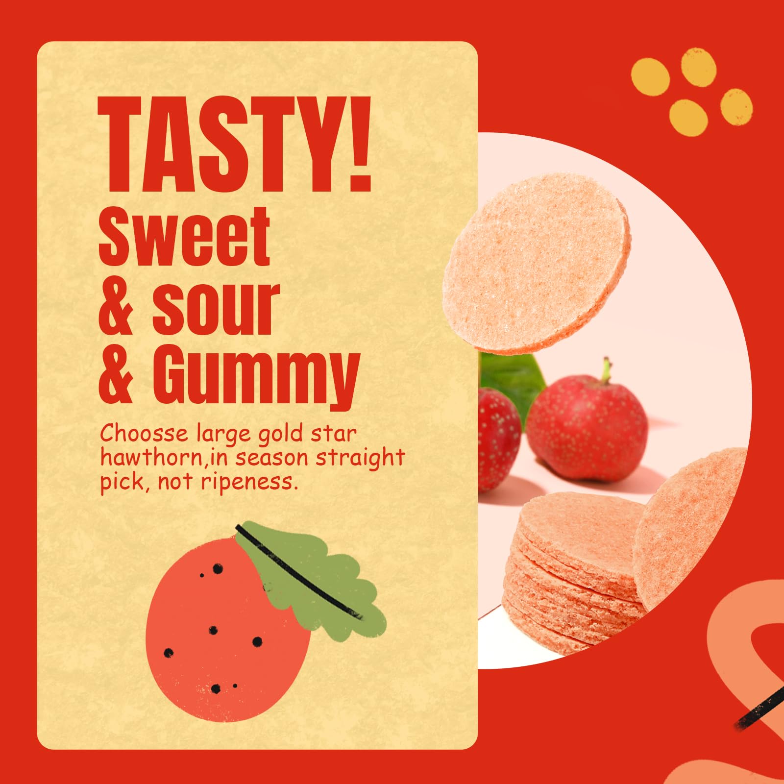 BESTORE Haw Flakes - Sweet & Tangy Chinese Hawthorn Candy Snacks, 8.8oz - Perfect for On-the-Go Snacking, Lunchboxes & Asian Dessert Treats