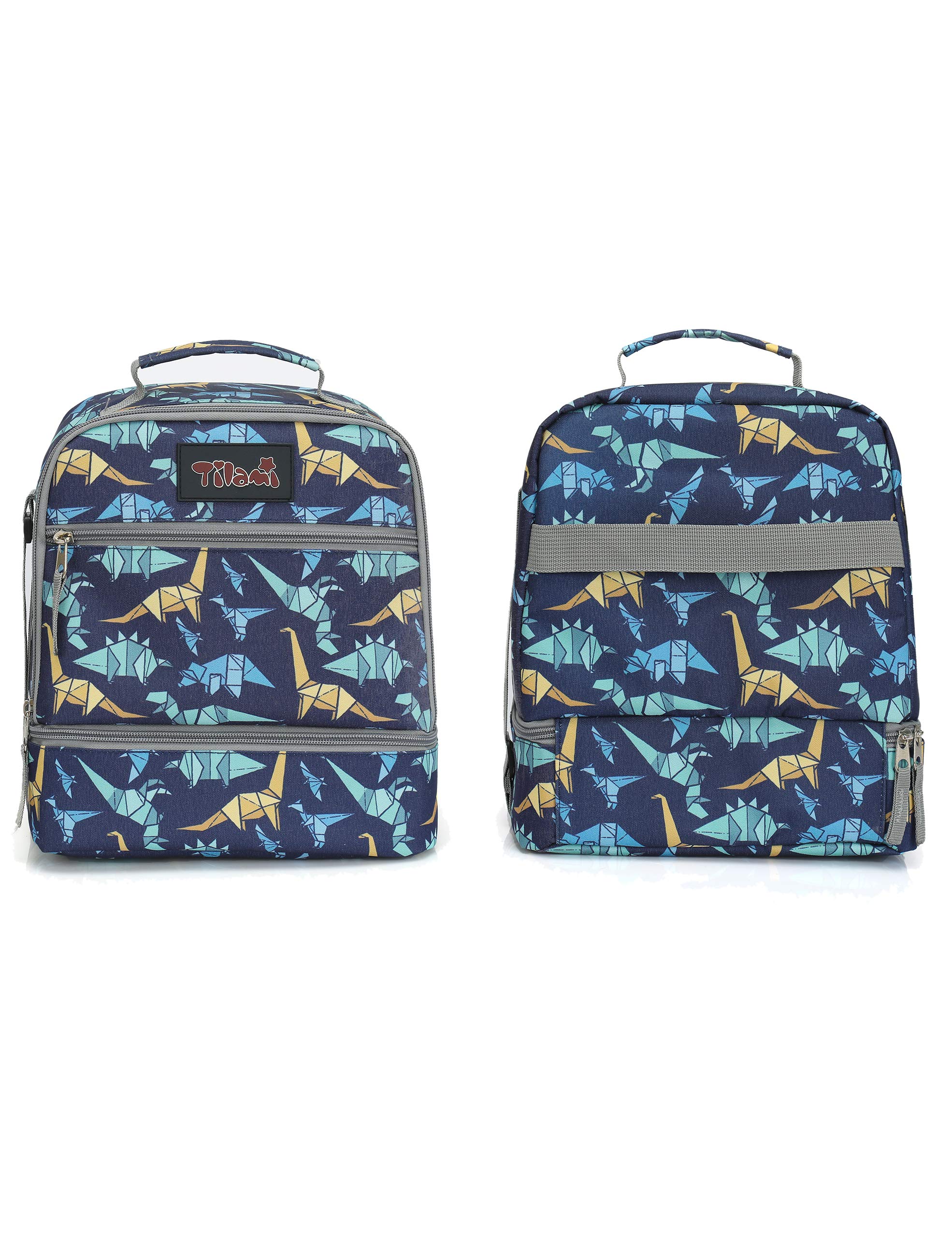 Tilami 19 Inch Rolling Backpack with Lunch Bag - Wheeled Laptop Backpack for School, Travel & Work - Dinosaur Print Design for Kids & Teens - Perfect for Commuting, Air Travel & Daily Use