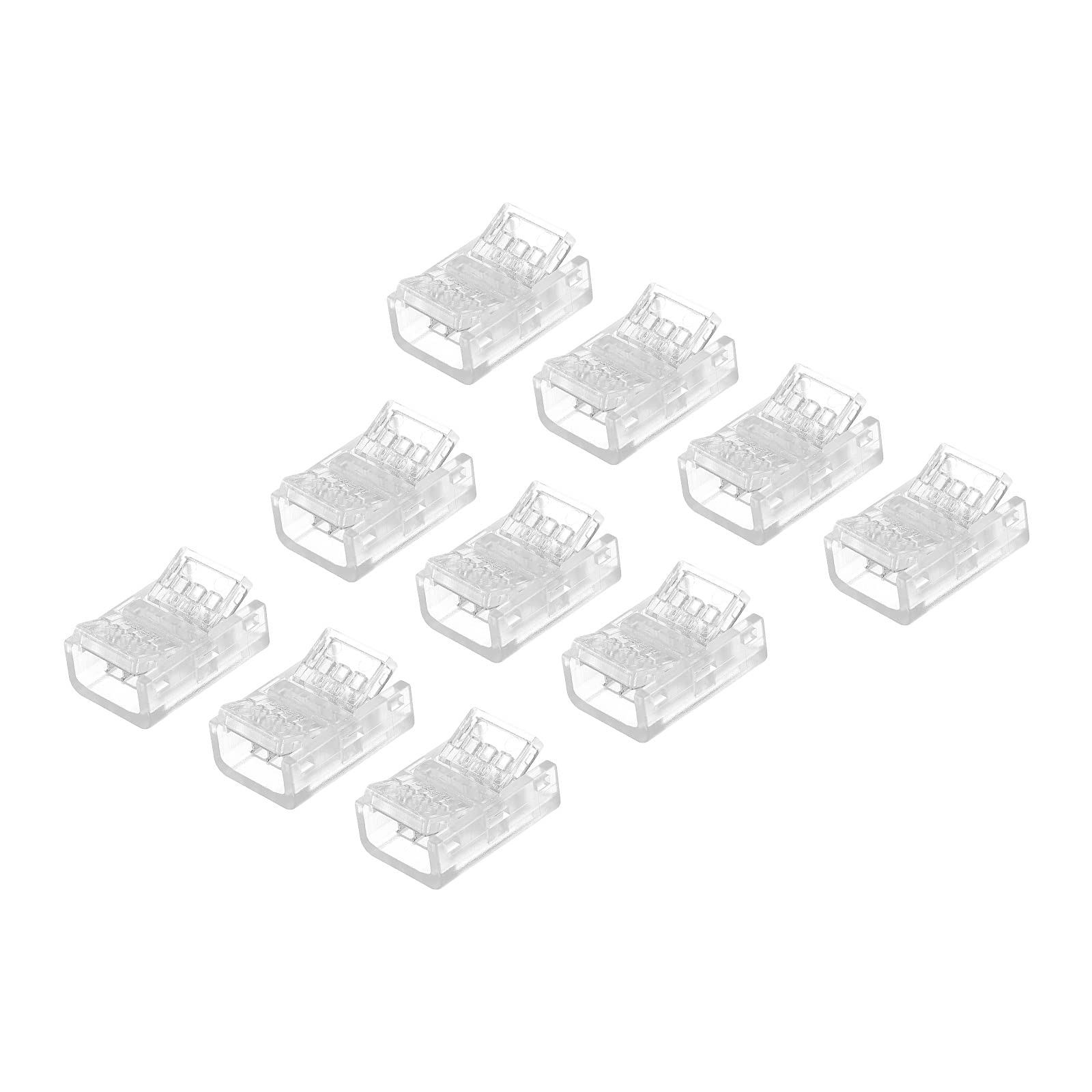Meccanity 15-Pack RGB LED Light Strip Connectors - 4 Pin 10mm Gapless Adapters for Seamless Track Lighting - Perfect for Home Theater, Gaming Setup & DIY LED Projects