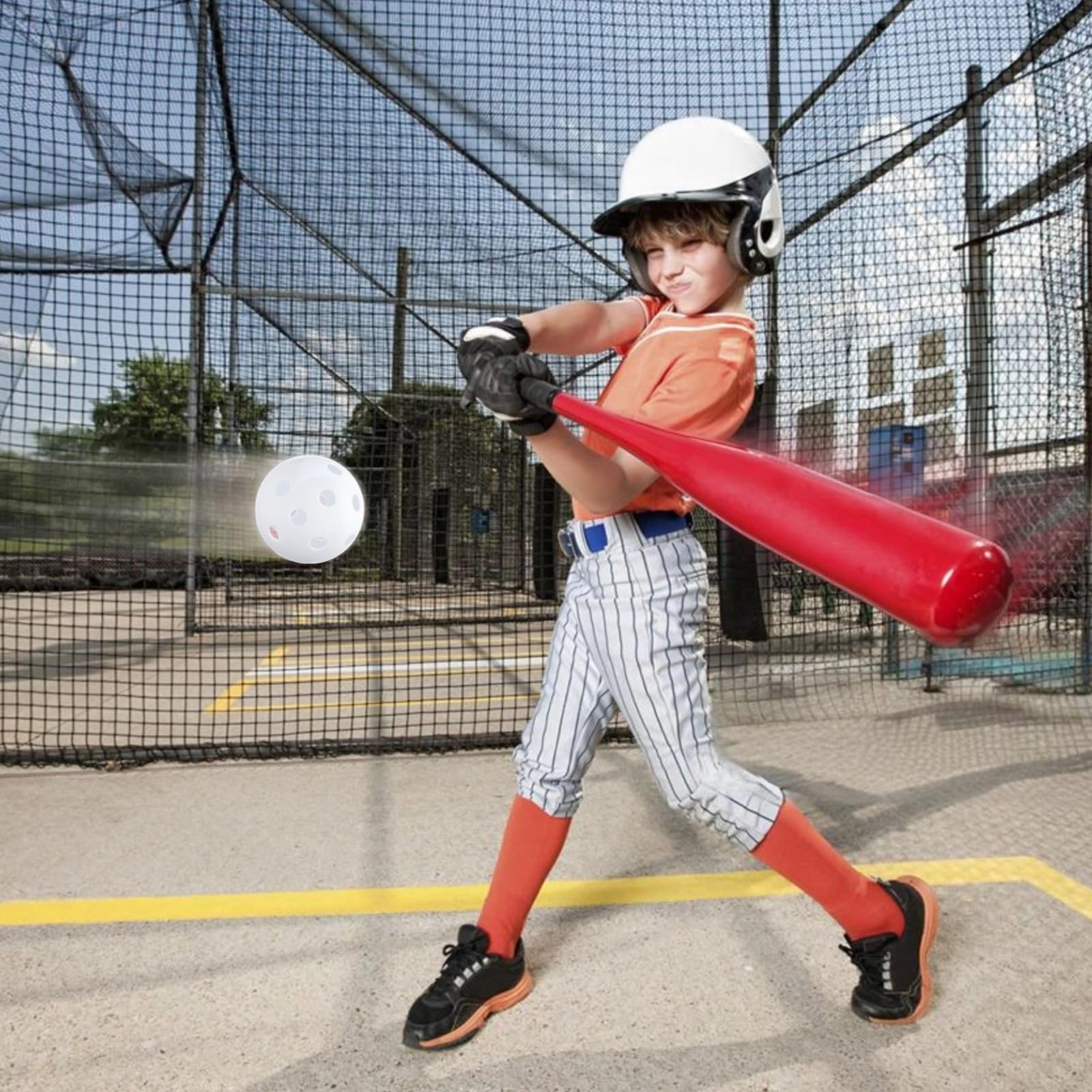 12 Pack Plastic Practice Baseball Softballs - Lightweight 9 Inch Limited Flight Balls for Hitting, Pitching & Batting Training | Perfect for Backyard Practice, Batting Cages & Youth Baseball Drills