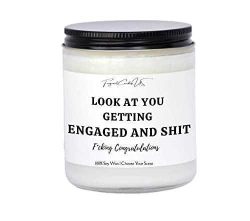 Funny Engagement Candle Gift for Bride to Be - Romantic Scented Soy Candle for Bridal Showers, Wedding Parties & Anniversary Celebrations