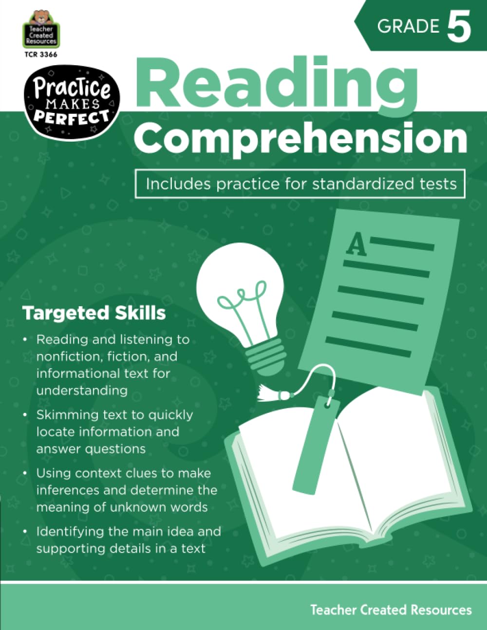 Teacher Created Resources Practice Makes Perfect: Reading Comprehension Grade 5, 2nd Edition (TCR 3366) - 5th Grade Reading Workbook for Kids Ages 10-11 | Improve Reading Skills with Classroom & Homeschool Learning Activities