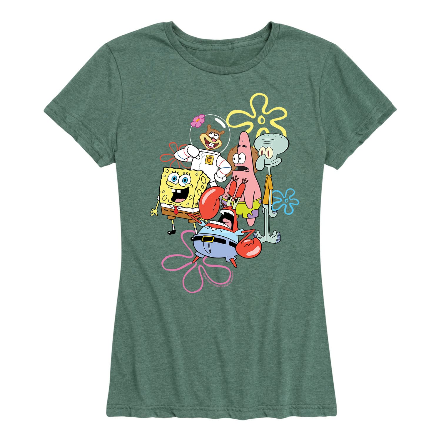 Spongebob Squarepants & Friends Women's Short Sleeve Graphic T-Shirt | HYBRID APPAREL | Casual Wear, Cosplay & Gift for Fans