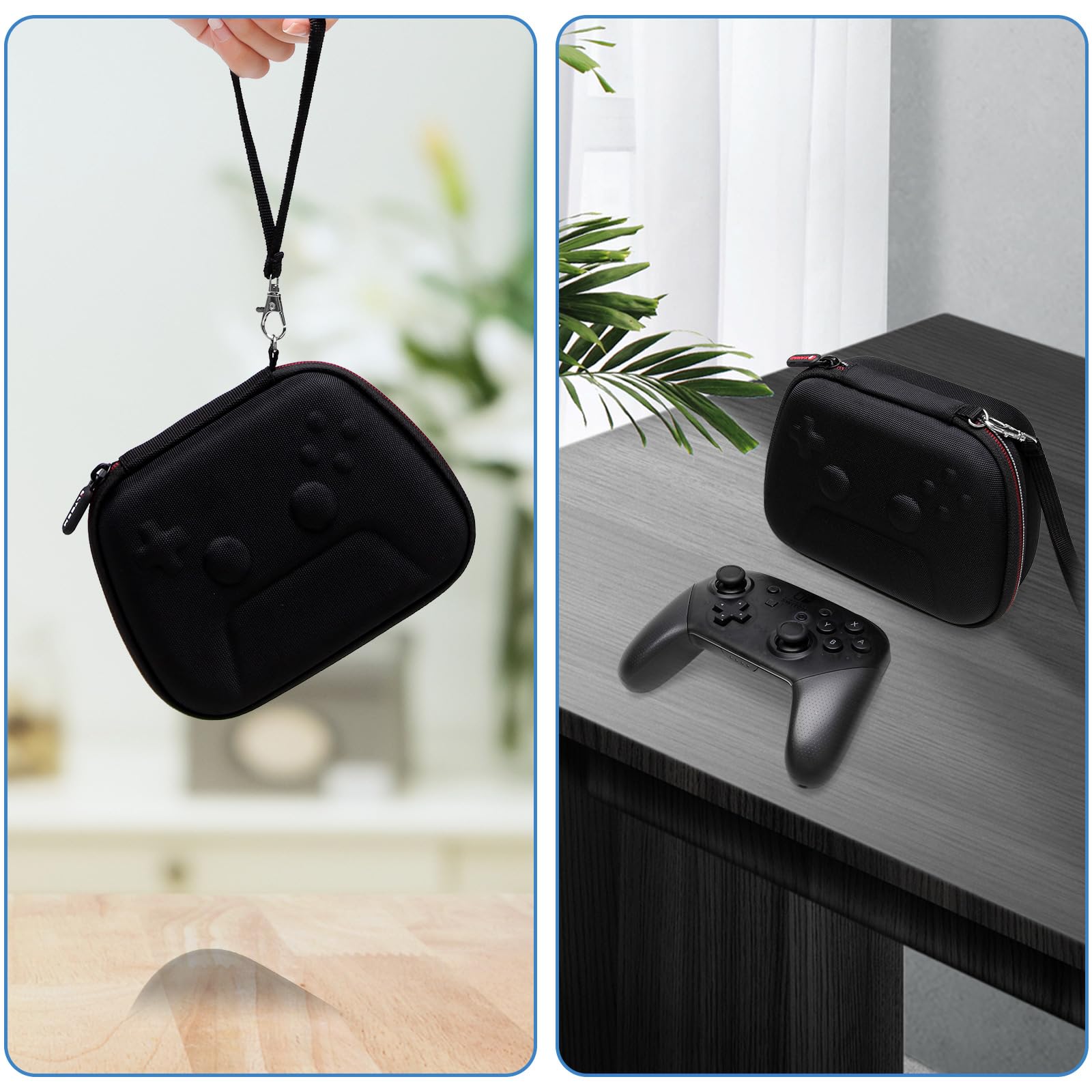 Premium Black Hard Travel Protective Case for Xbox/Playstation/Nintendo Switch Controllers - Universal Storage Bag for PowerA/ELISWEEN/GameSir/Diswoe/TIANHOO Wireless Gamepads - Perfect for Gaming Travel & Controller Organization