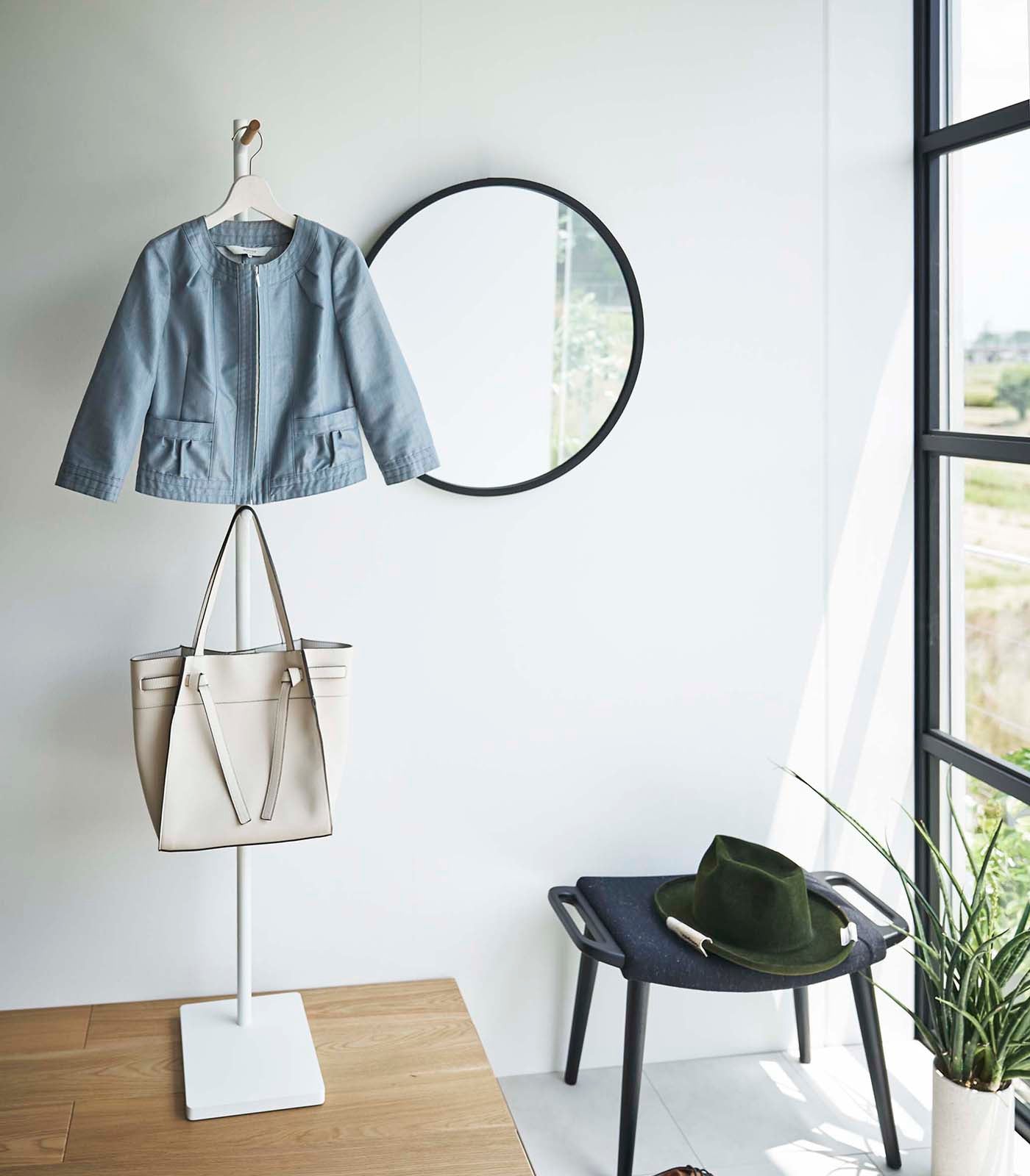 Sturdy 63.98 Inch Coat Rack with Steel Frame and Wooden Hooks - Perfect for Entryway, Bedroom, or Office Organization