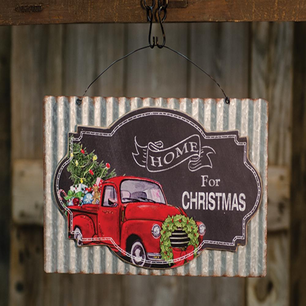 Festive Christmas Home Sign - Holiday Decor for Front Door, Porch & Indoor Decorations - Perfect for Seasonal Greetings & Cozy Holiday Vibes