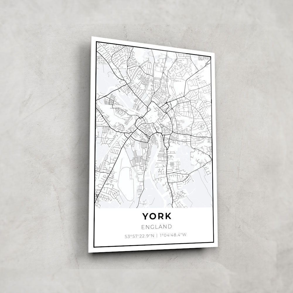 York Map Glass Wall Art - Elegant Home Decor for Living Room, Office & Bedroom - Perfect Gift for Travel Lovers & Map Enthusiasts