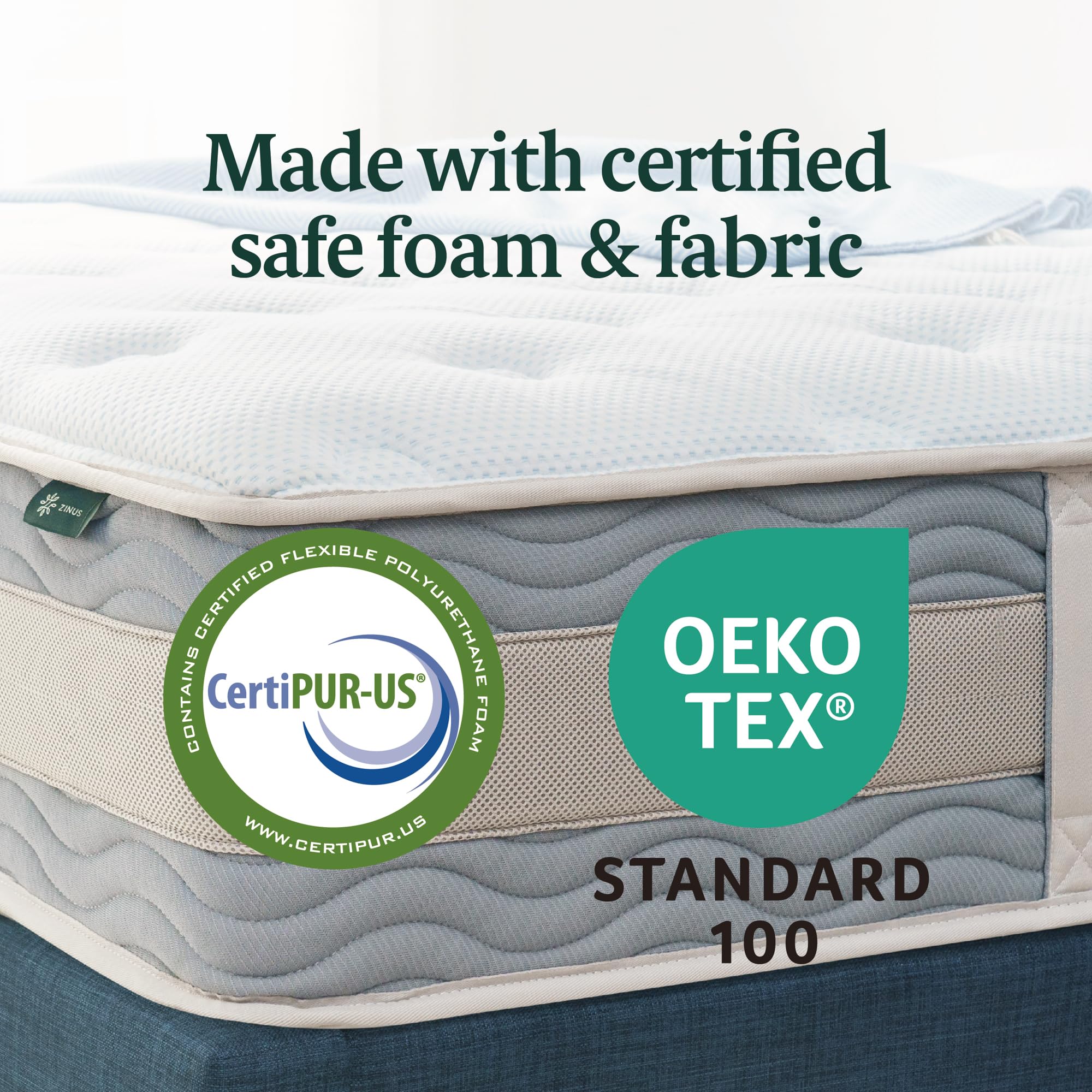 ZINUS 10 Inch Hybrid Mattress - Twin Size, Fiberglass Free, Medium Plush Comfort with Motion Isolation | CertiPUR-US Certified Foams & Fabric | Mattress in a Box for Bedroom, Guest Room & Dorm Use