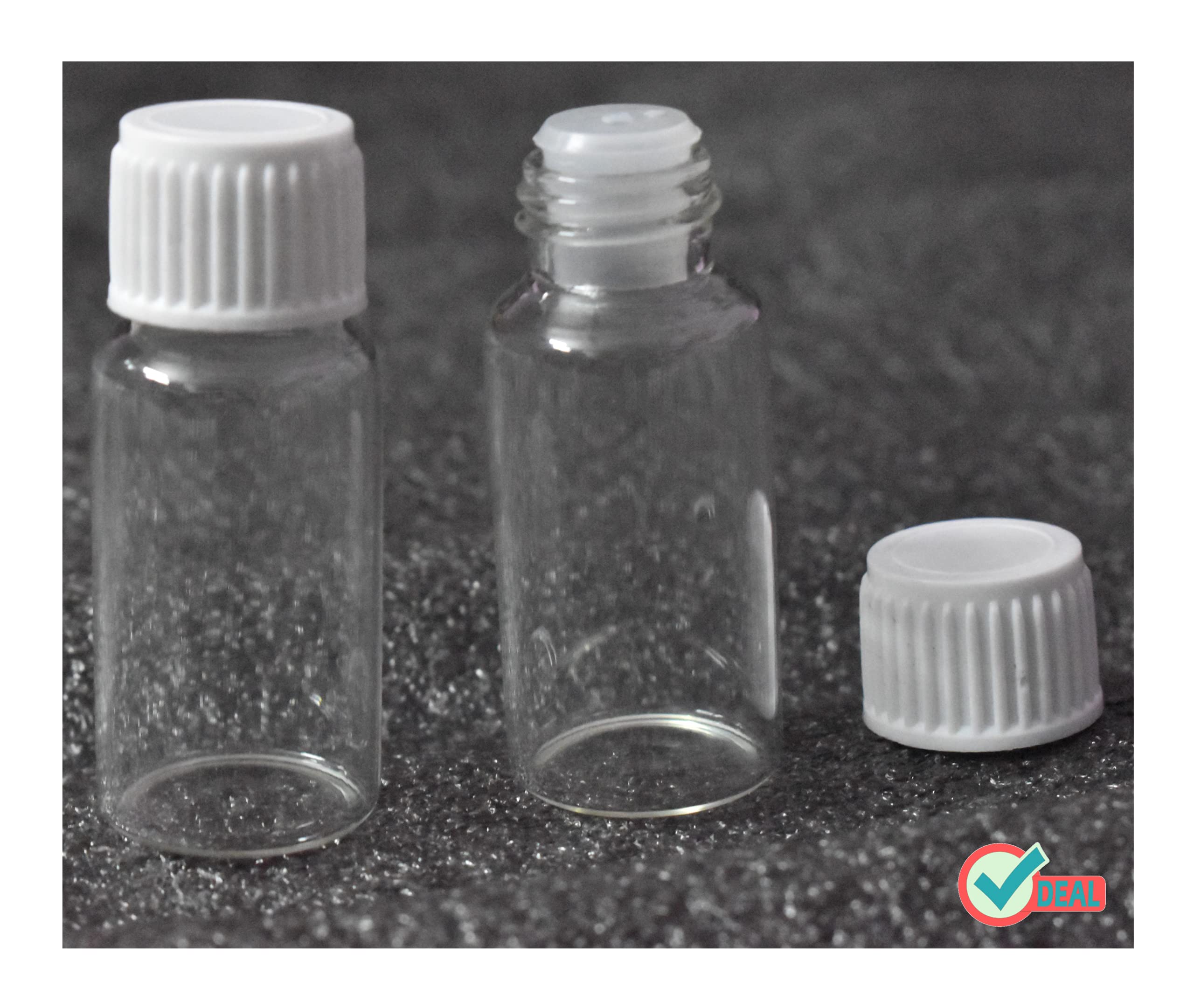 RITEDEAL 15ml Borosilicate Glass Bottles - Clear Transparent Essential Oil Storage Containers (10-Pack) with Screw Caps & Dropper Plugs - Perfect for DIY Essential Oils, Aromatherapy, and Liquid/Powder Storage