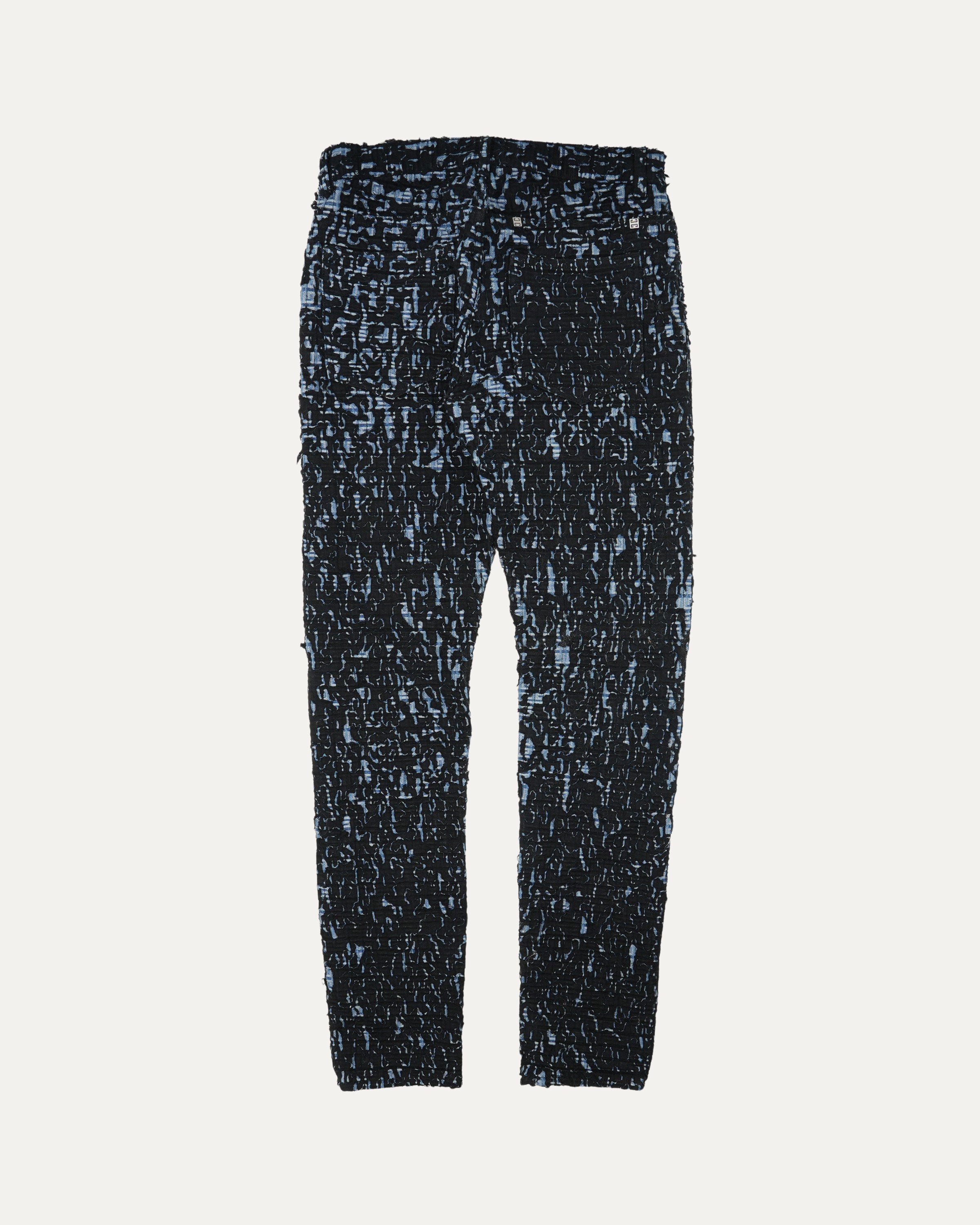 4G Jacquard Ripped Jeans for Women - Trendy Distressed Denim Pants for Casual Outfits & Streetwear Fashion