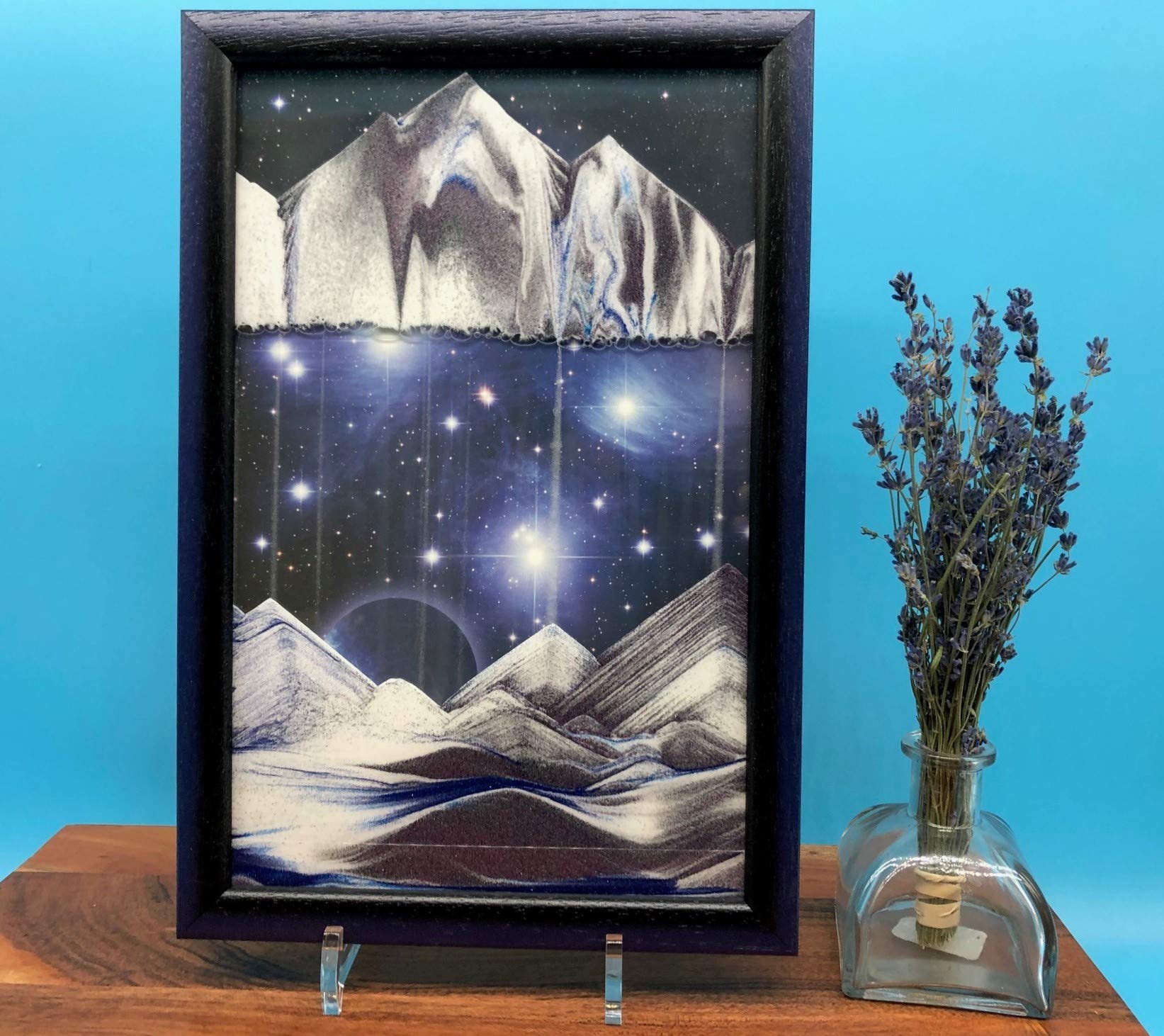 Sand Picture Art - Small Blue Planet Movie Themed Decoration for Home & Office Desk | Relaxing Kinetic Sand Art for Stress Relief & Meditation