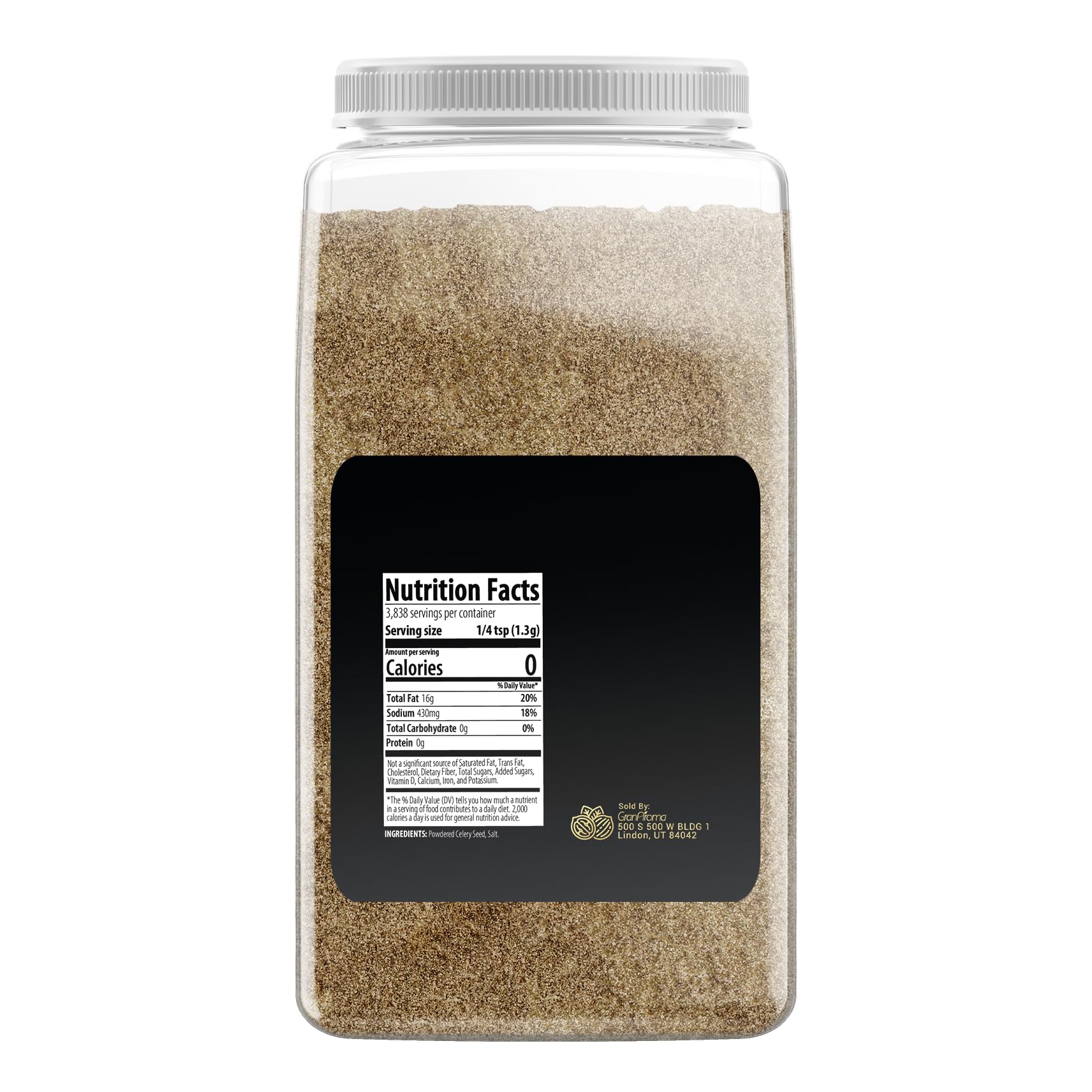 GranAroma Premium Celery Salt - 11 lb Bulk Size | Traditional Seasoning for Cooking | Bold Flavor Enhancer | Ideal for Soups, Stews, BBQ Rubs & Bloody Mary Cocktails