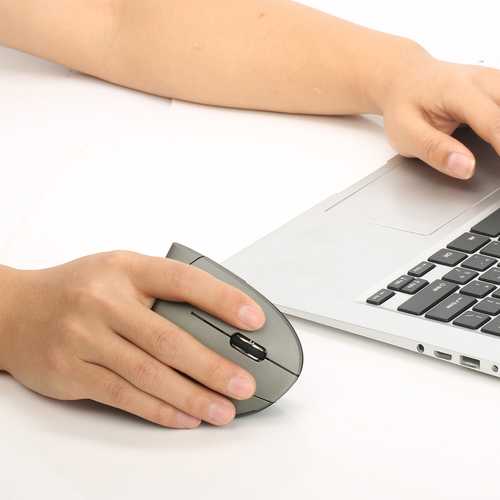 6D Rechargeable 2.4GHz Wireless Vertical Mouse - 2400DPI Ergonomic Gaming Mouse for PC & Laptop - Perfect for Office Work, Graphic Design & Long Gaming Sessions