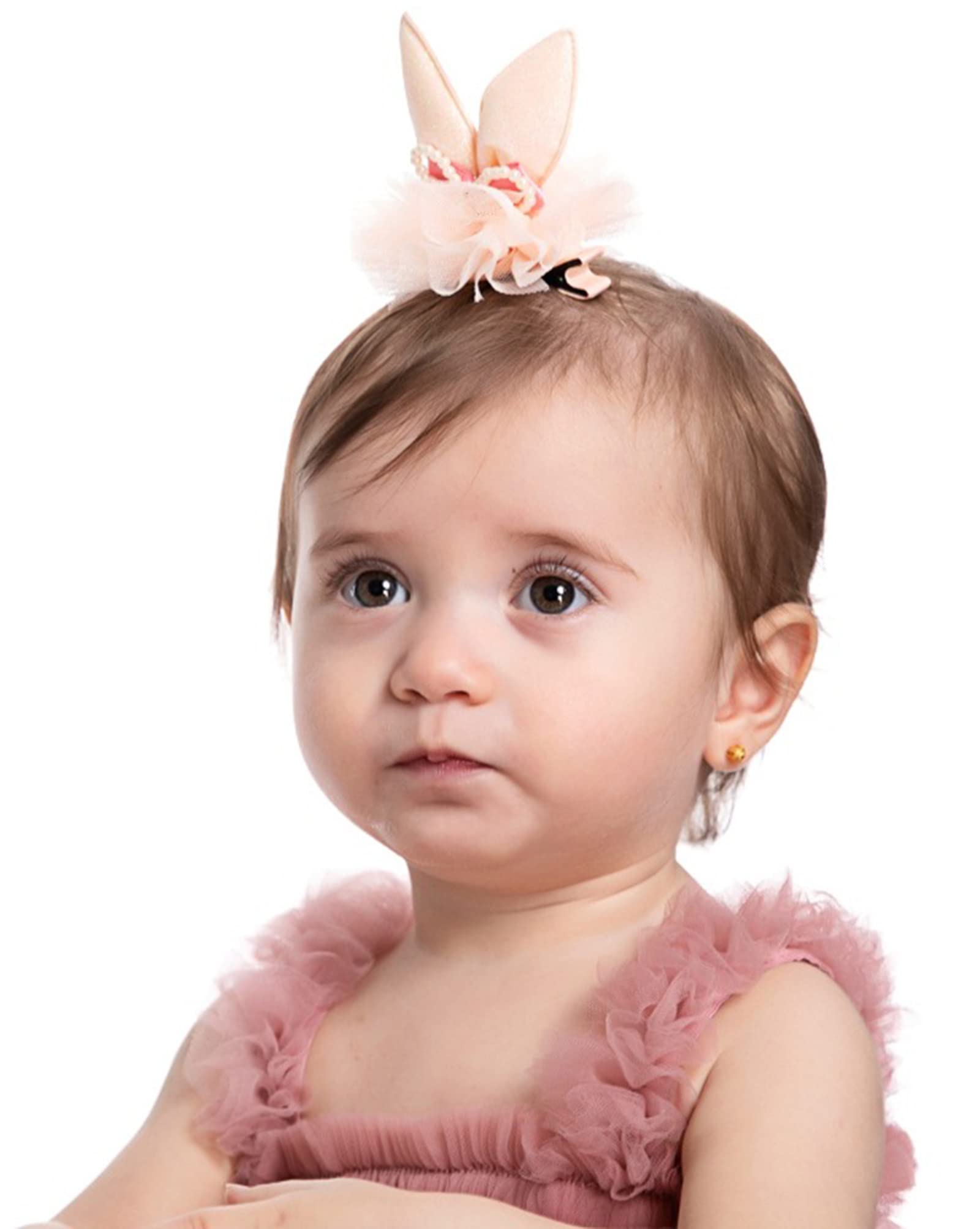 Halloween Baby Girls Bunny Ears Headband - Lace Easter Hair Clips for Spring, Birthday & Easter Celebrations - Perfect for Costume Parties, Photo Shoots & Festive Occasions