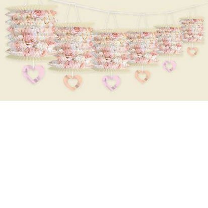 Pink Bouquet Paper Lantern Garland - Romantic Wedding Decor, Baby Shower Party Backdrop, Boho Home Decoration