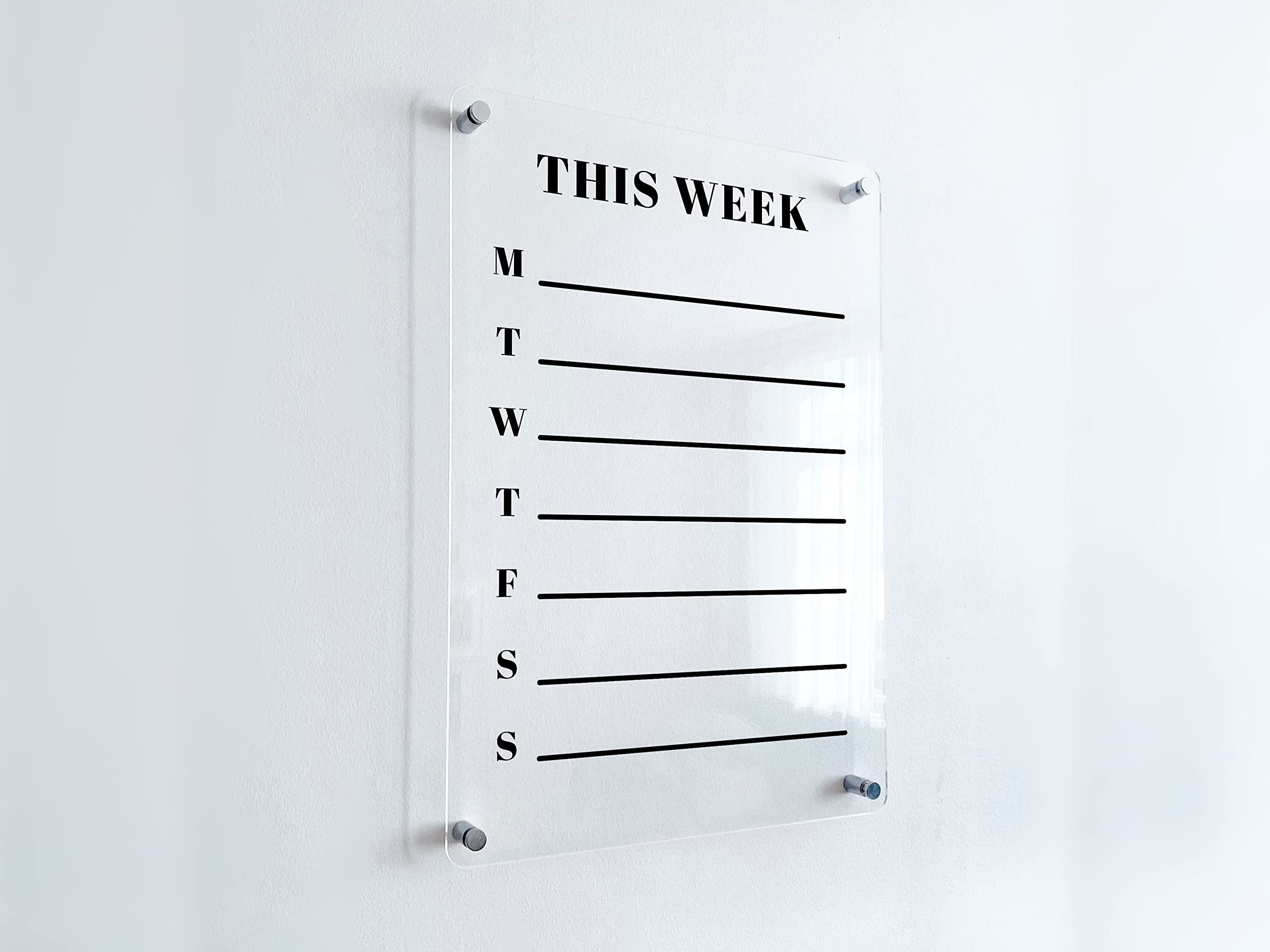2025 Acrylic Weekly Wall Calendar - Custom Dry Erase Board & Personalized Glass Calendar | Perfect for Home, Office & Housewarming Gifts | Wall Organizer & Planning Tool for Work & Family Schedules