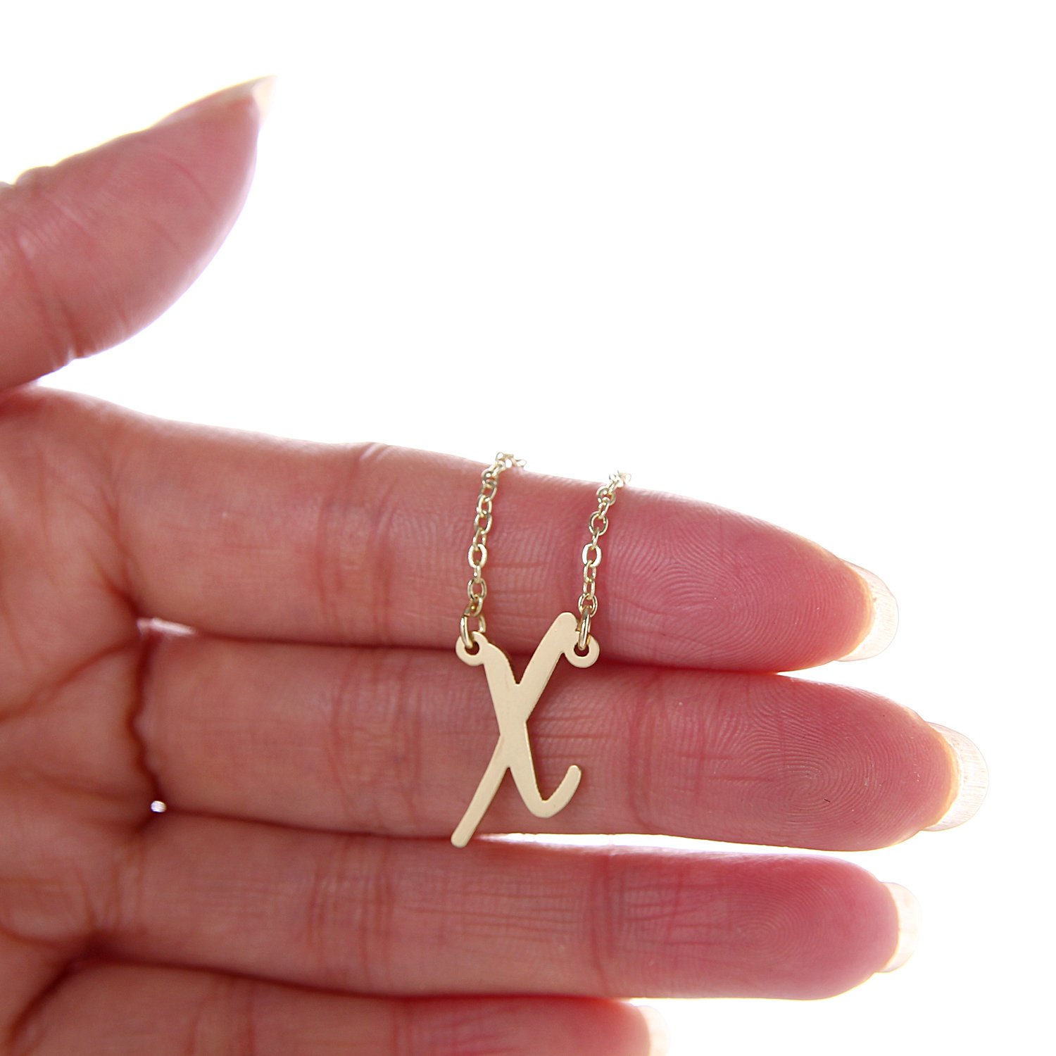 AOLO 14K Gold Plated Initial Necklace for Women - Tiny Letter Charm Personalized Jewelry Gift for Her - Perfect for Birthdays, Anniversaries & Everyday Wear