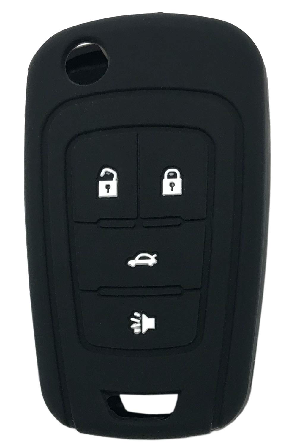 Durable Silicone Key Fob Cover for Chevy Camaro Cruze Malibu Equinox Sonic Impala - Shockproof & Scratch Resistant Keyless Entry Remote Protector (Black) - Perfect for Daily Use, Travel & Car Protection