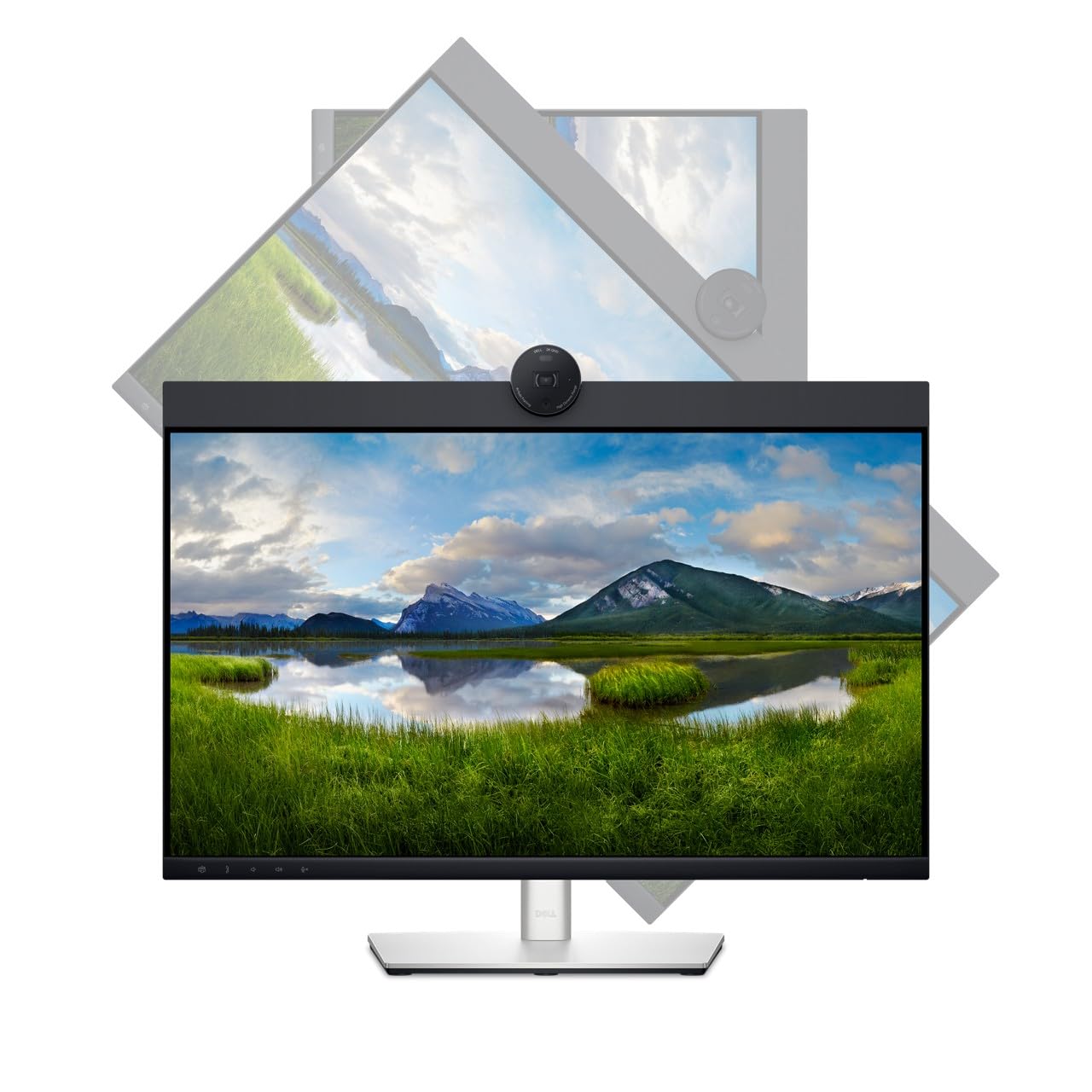 Dell 24 Inch Full HD Video Conferencing Monitor - P24 Series with Webcam & Speakers for Remote Work, Online Meetings & Home Office Setup