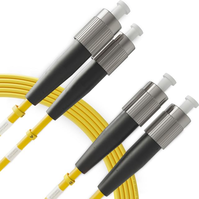 BEYONDTECH OS1 9/125 Duplex Single Mode Fiber Patch Cable FC to FC - 50m (164ft) LSZH 3.0mm - TAA Compliant for Data Centers, Telecom Networks & High-Speed Internet Connections