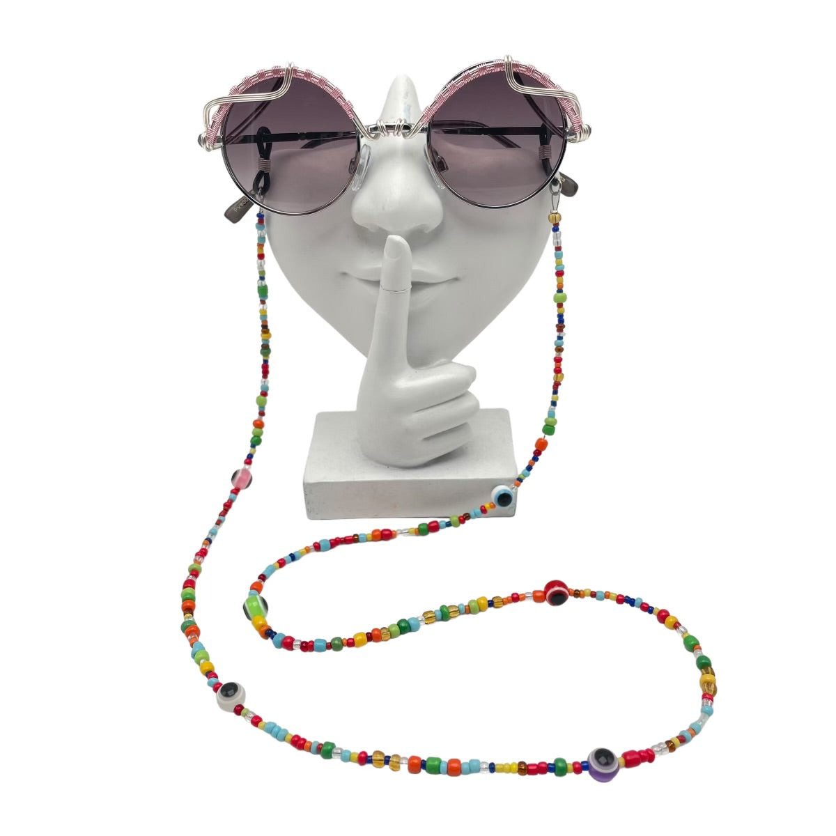 Rainbow Beaded Eyeglass Chain - Stylish & Adjustable Sunglasses Holder for Women & Men - Perfect for Reading Glasses, Sunglasses & Eyewear Accessories