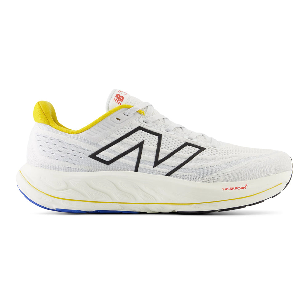 New Balance Fresh Foam Vongo v6 Running Shoes for Men - White/Ginger Lemon - Size 8 2E Wide - Cushioned Support for Road Running & Daily Training